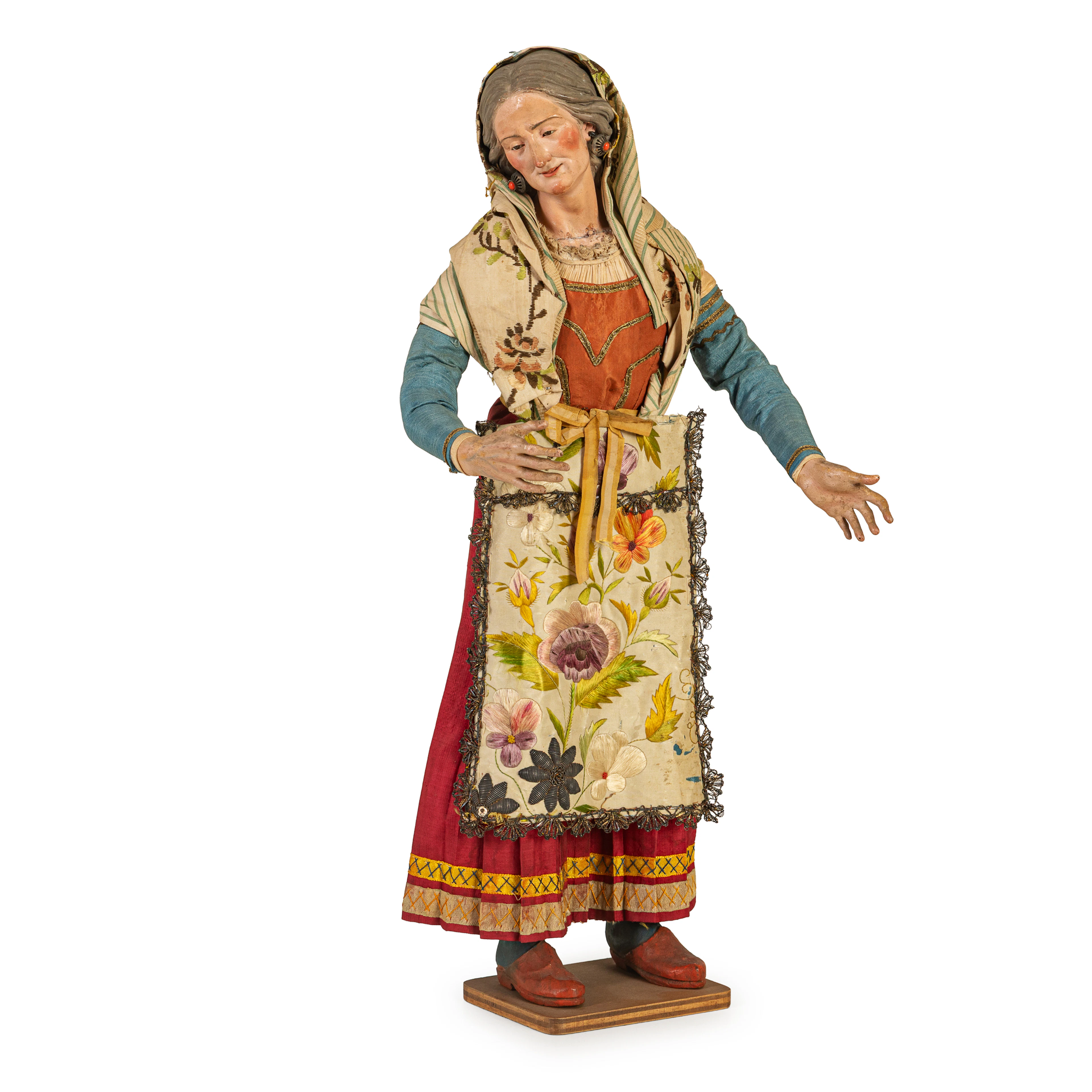 DUE FIGURE DA PRESEPE IN MATERIALI DIVERSI, XVIII-XIX SECOLO