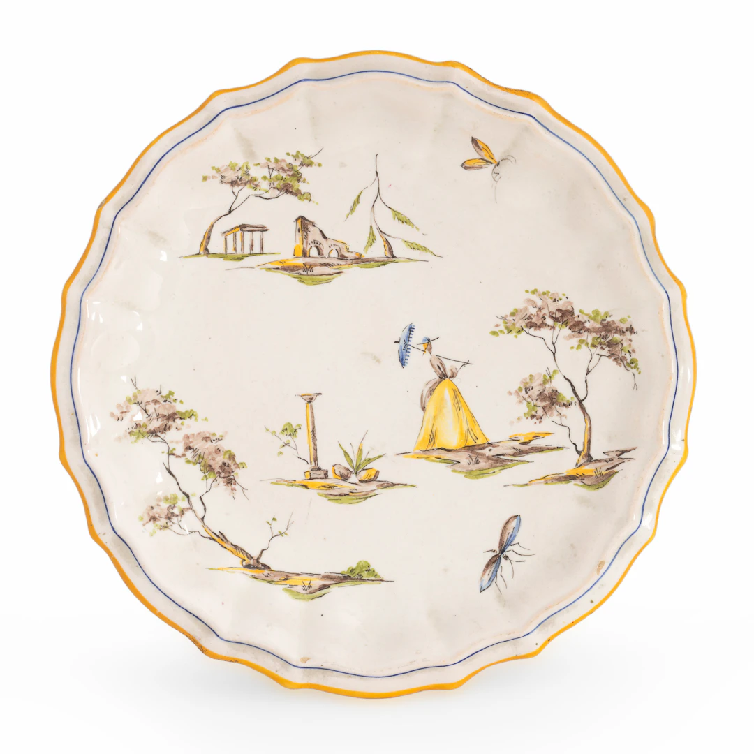 PIATTO IN MAIOLICA POLICROMA, GOFFREDO CASTELLINI, FAENZA, METÀ CIRCA