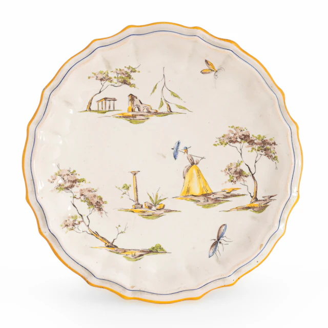 PIATTO IN MAIOLICA POLICROMA, GOFFREDO CASTELLINI, FAENZA, METÀ CIRCA