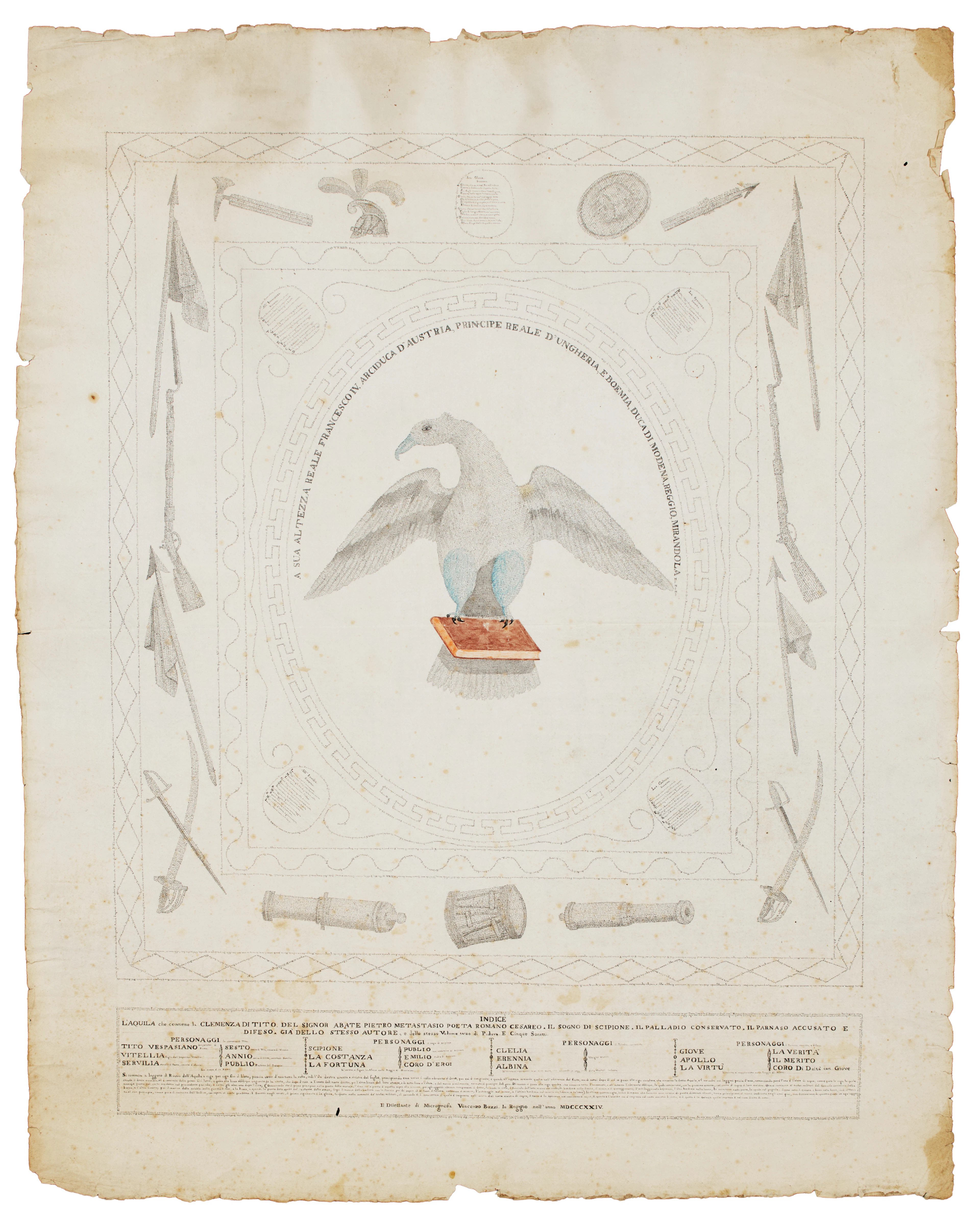 [MICROGRAFIA] BUZZI, Vincenzo (1798-1870). L'Aquila che contiene La
