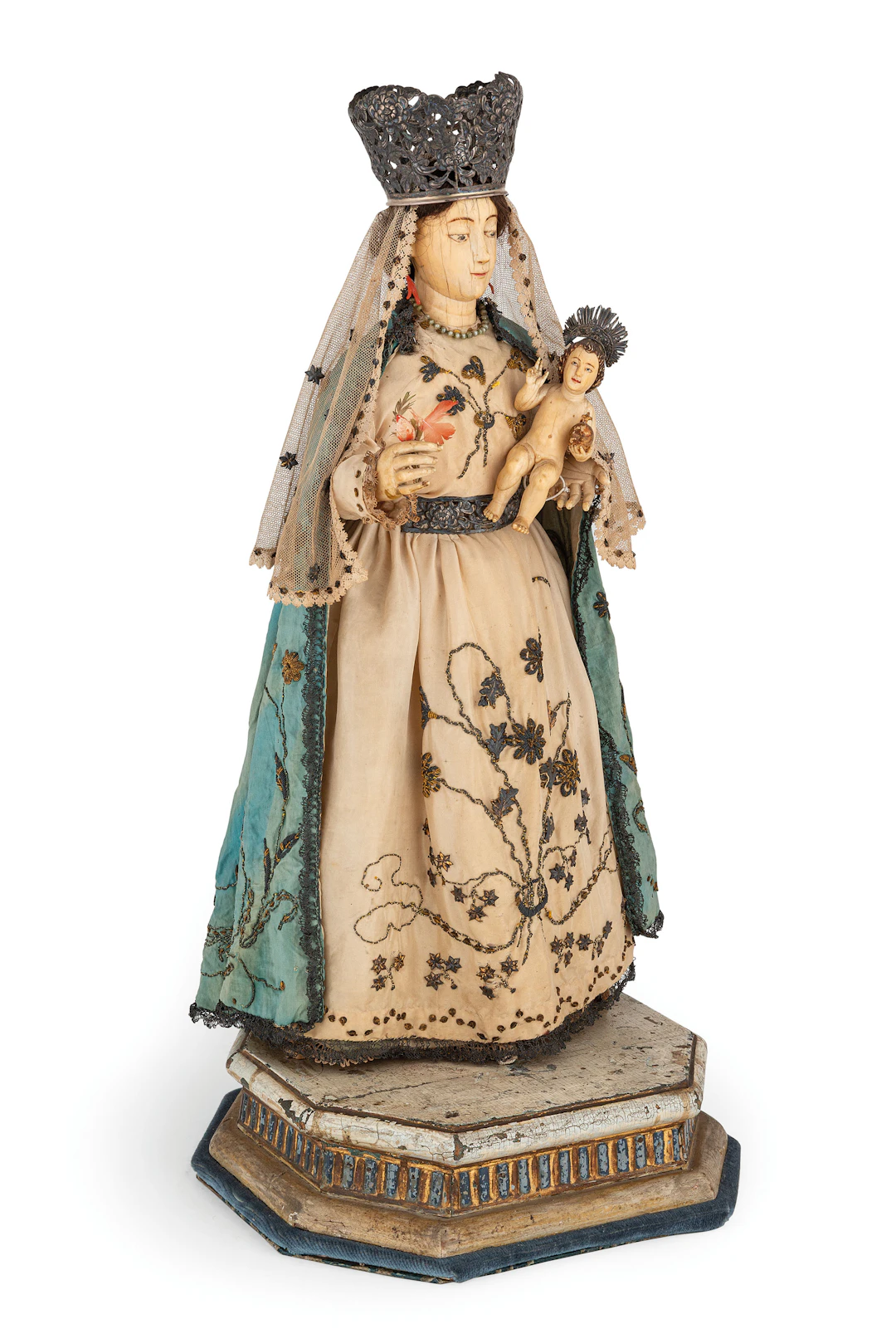 SCULTURA IN AVORIO E MATERIALI DIVERSI, PROBABILMENTE MANIFATTURA