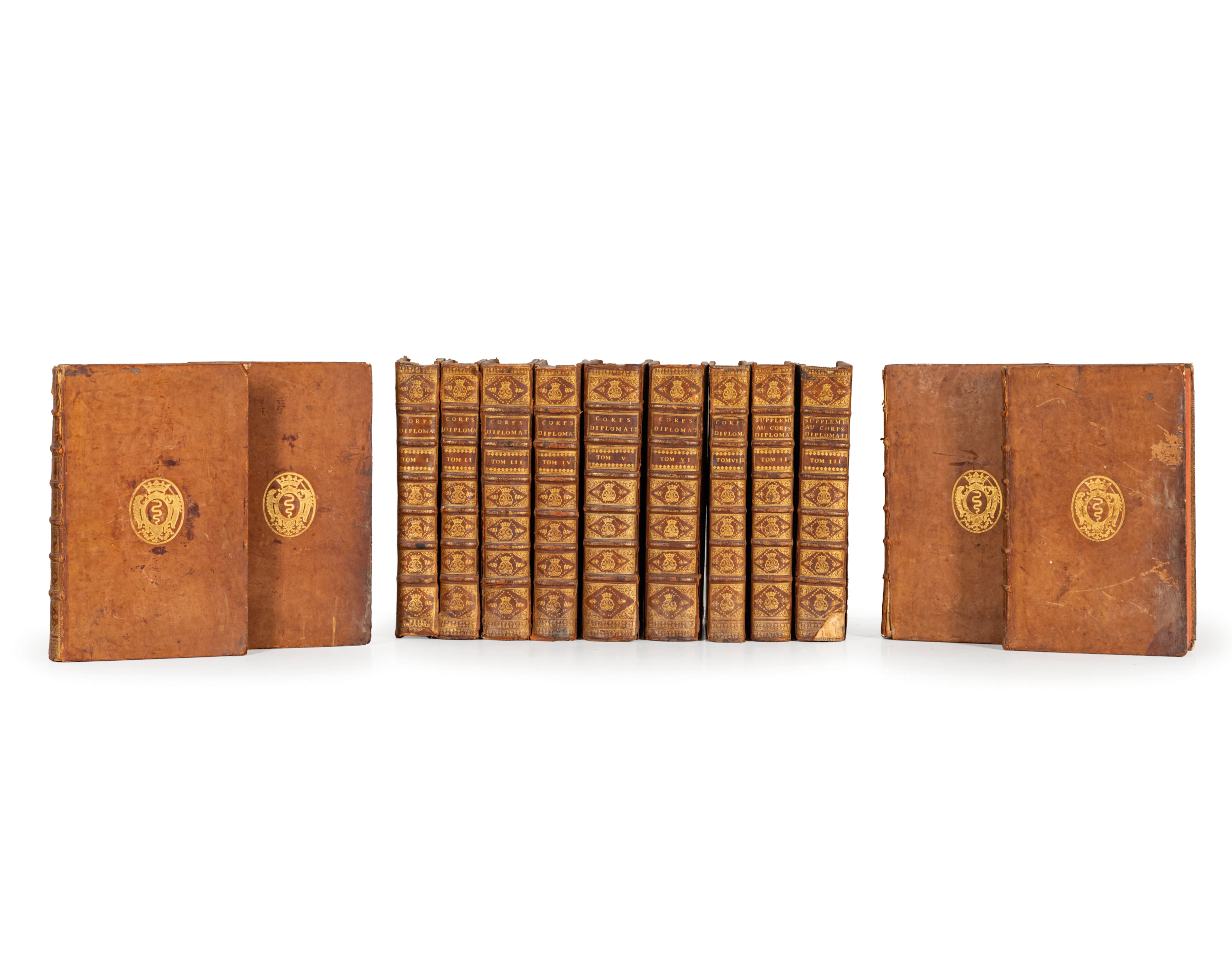 [LEGATURA] COLBERT, famiglia; DUMONT, Jean (1667-1727). Corps universel