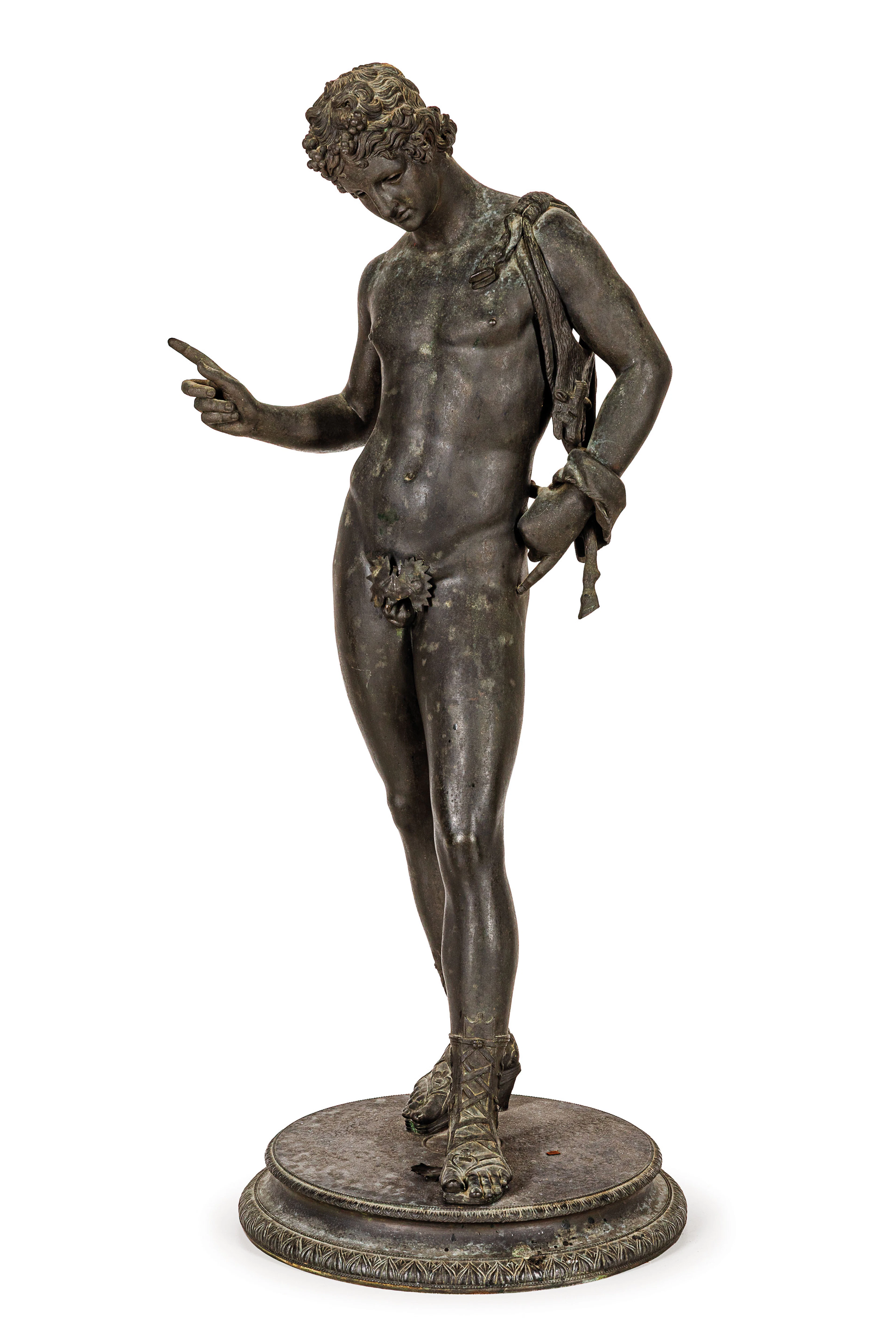 GRUPPO IN BRONZO PATINATO, XIX-XX SECOLO