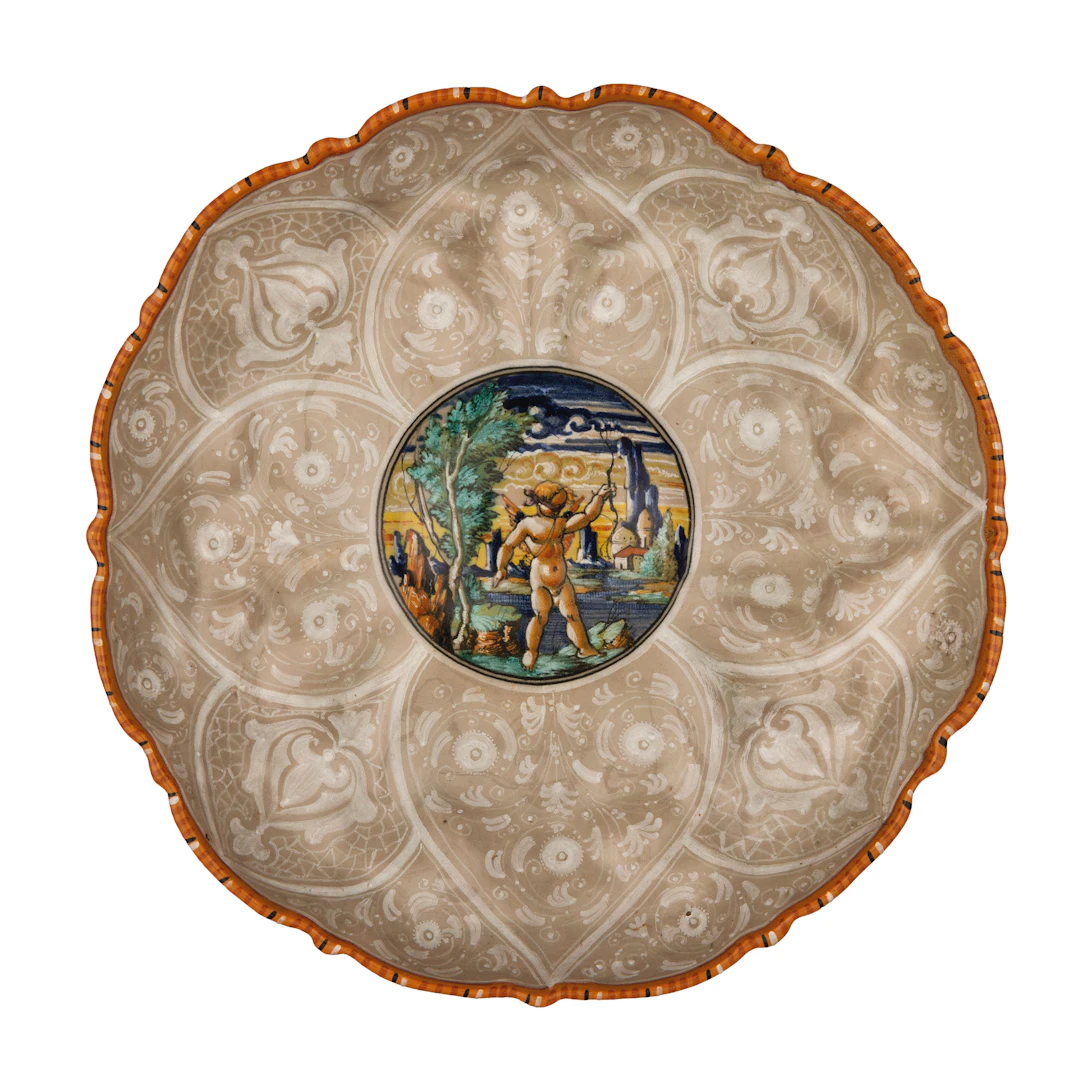 ALZATA IN MAIOLICA POLICROMA, MAIOLICHE ARTISTICHE PESARESI, PESARO
