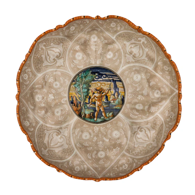 ALZATA IN MAIOLICA POLICROMA, MAIOLICHE ARTISTICHE PESARESI, PESARO