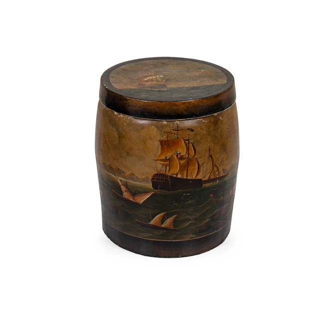 CONTENITORE IN TERRACOTTA DIPINTA, XX SECOLO