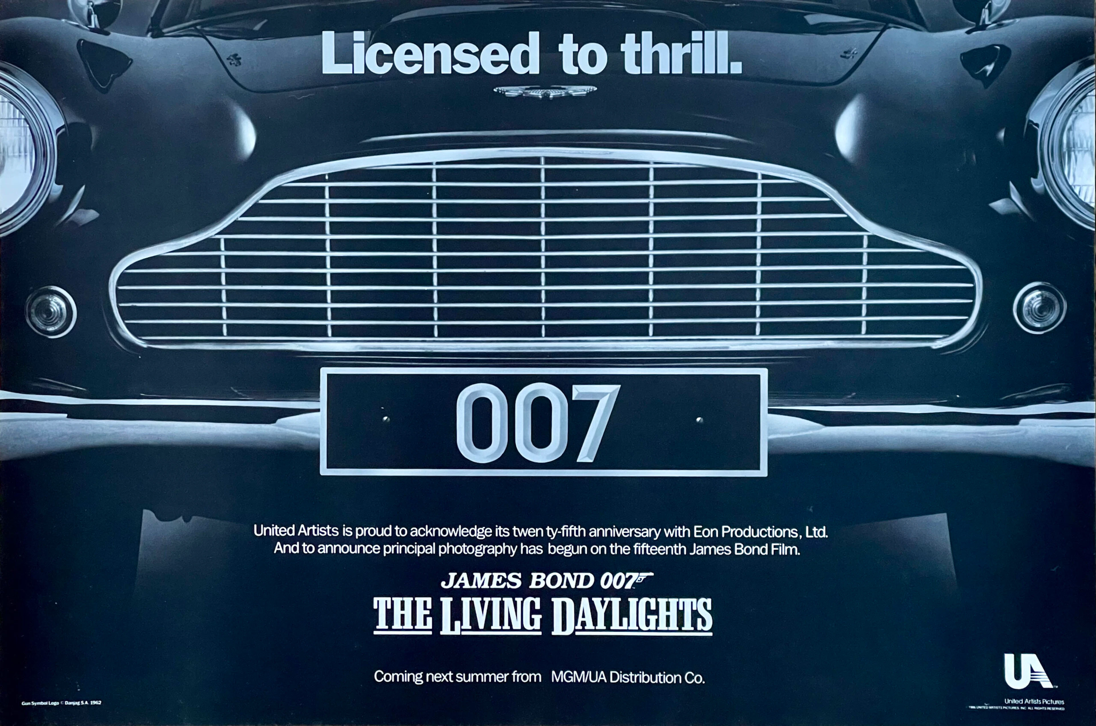 Original James Bond: The Living Daylights Film Poster - Timothy Dalton