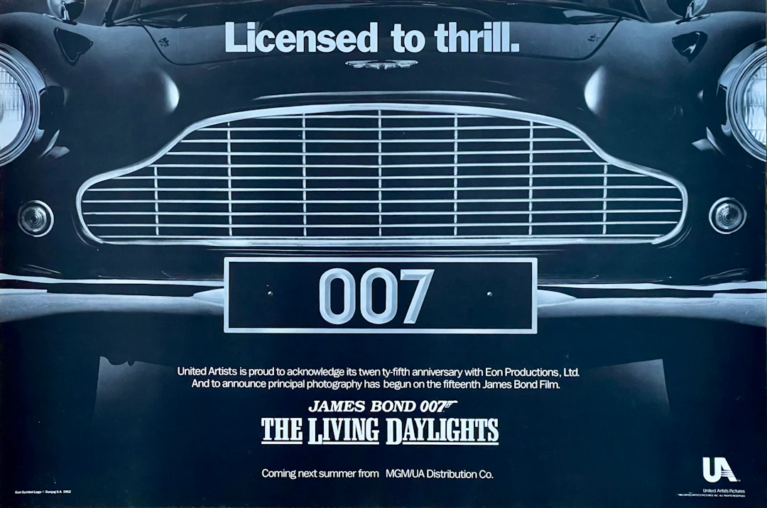 Original James Bond: The Living Daylights Film Poster - Timothy Dalton