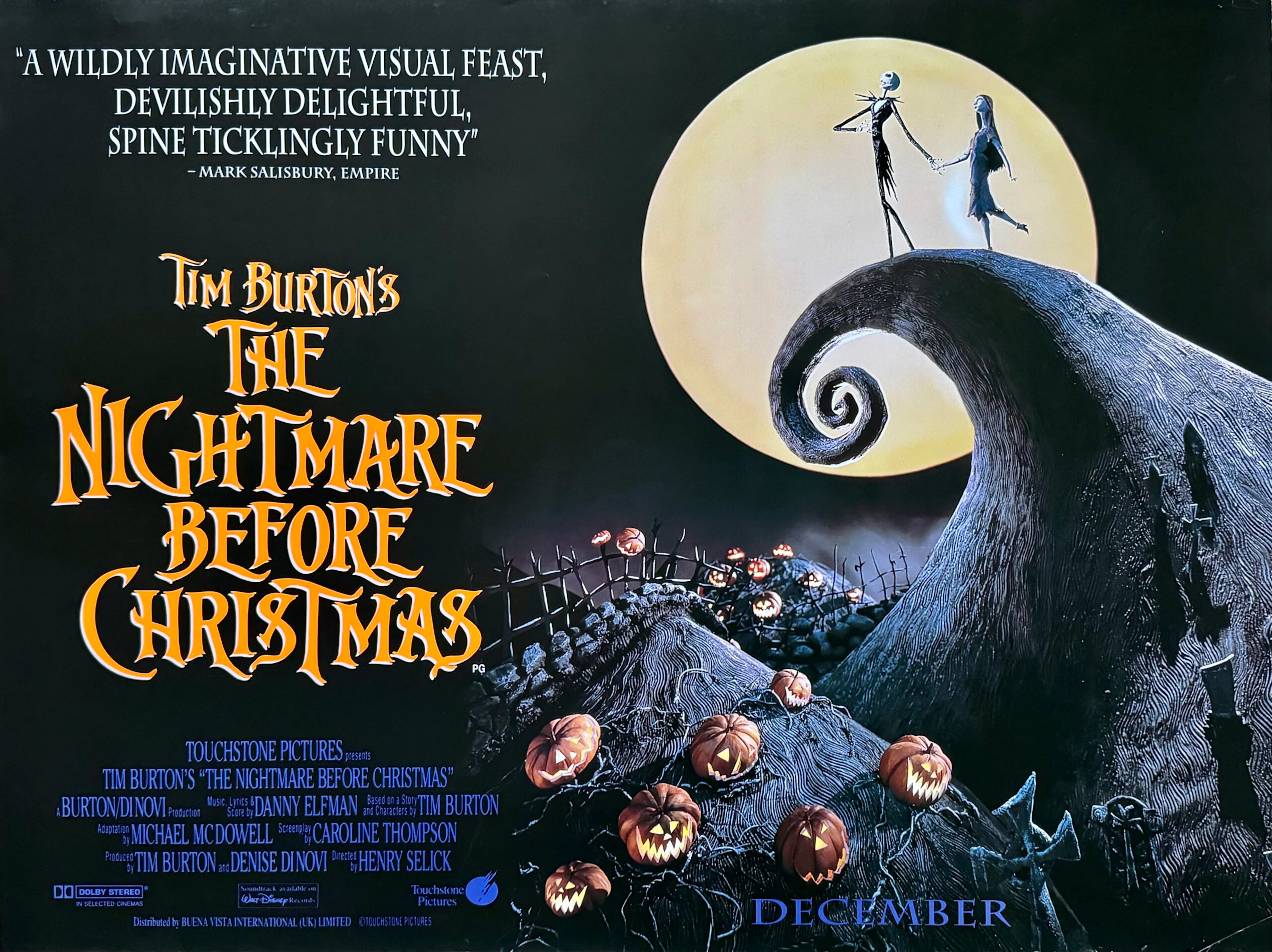 Original Nightmare Before Christmas Movie Poster - Tim Burton