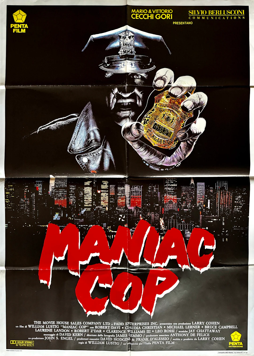 Original Maniac Cop Movie Poster - Horror - Bruce Campbell