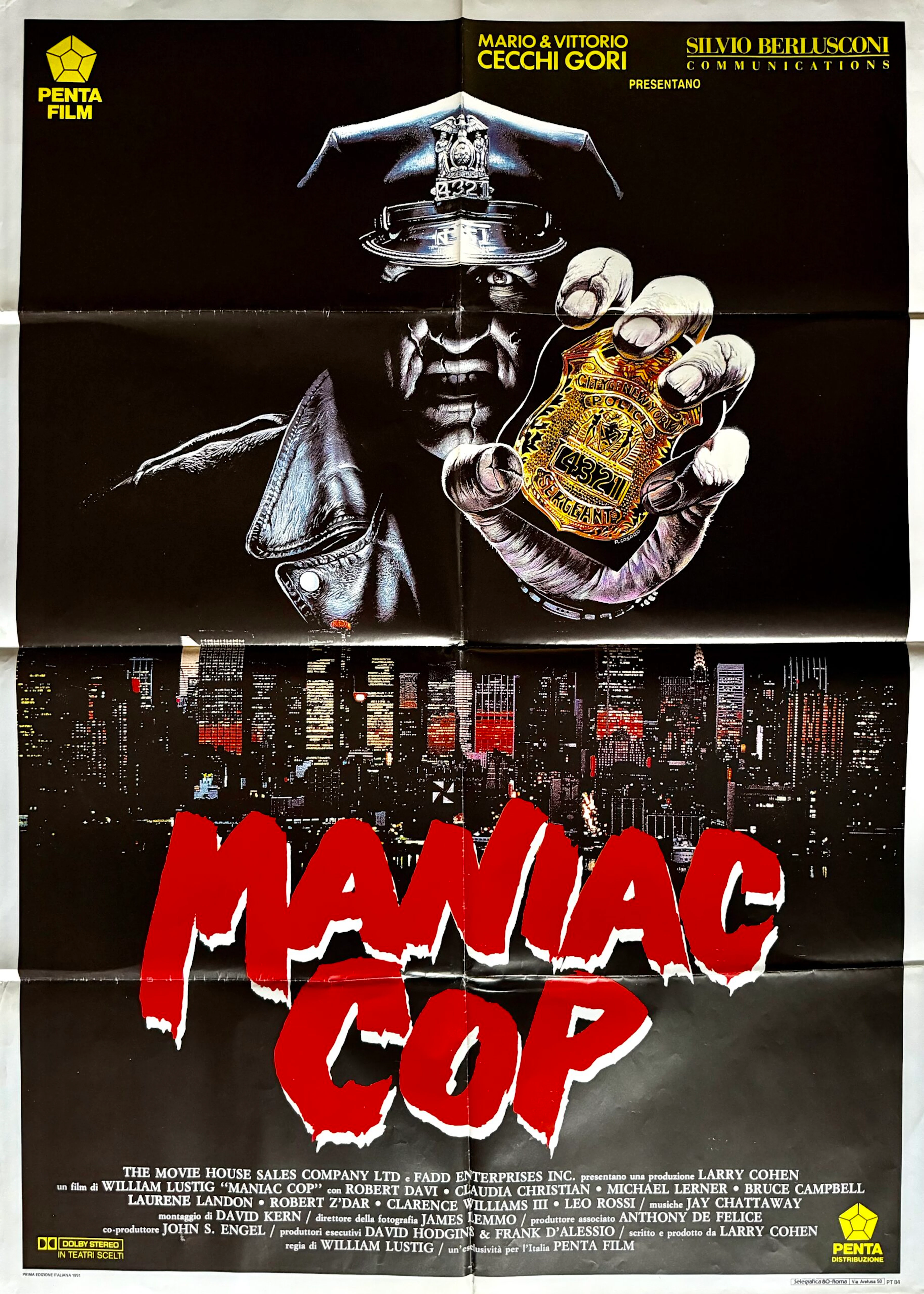 Original Maniac Cop Movie Poster - Horror - Bruce Campbell