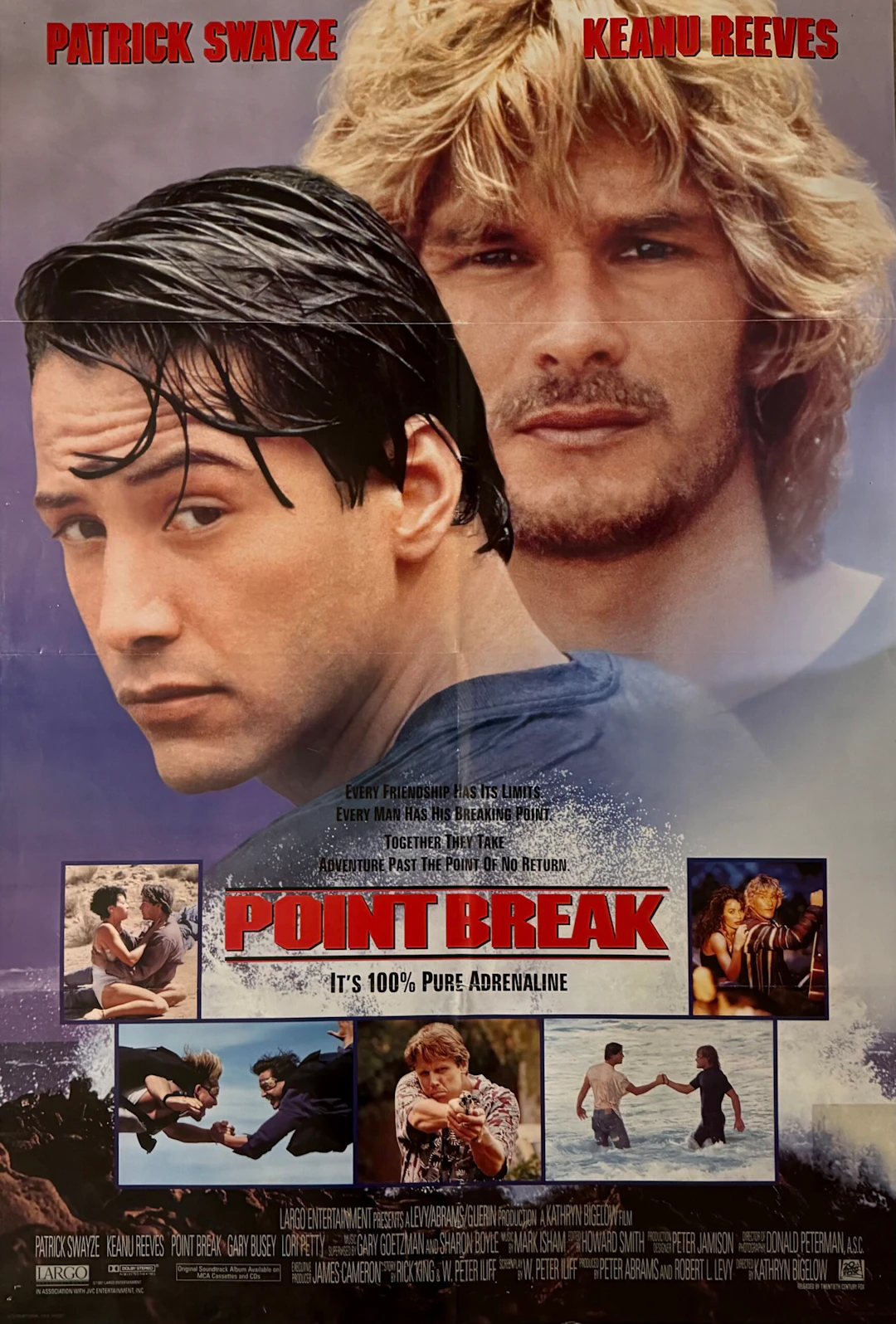 Original Point Break Movie Poster - Keanu Reeves - Surfing