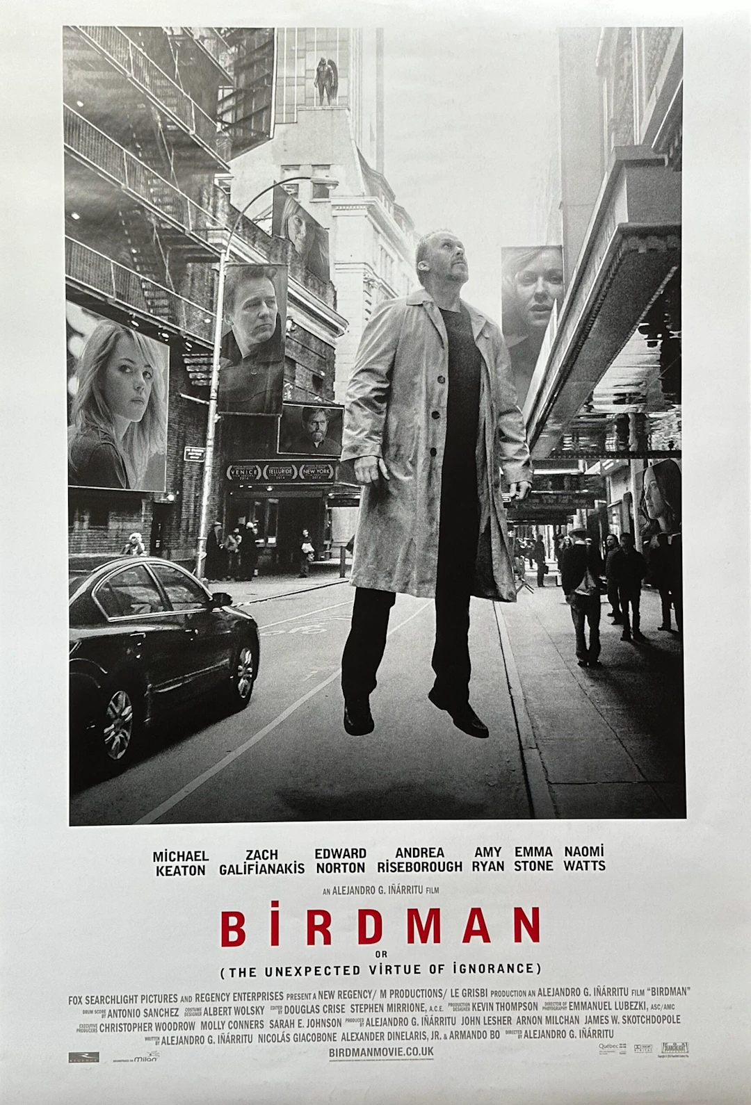 Original BiRDMAN Movie Poster - Michael Keaton - Emma Stone