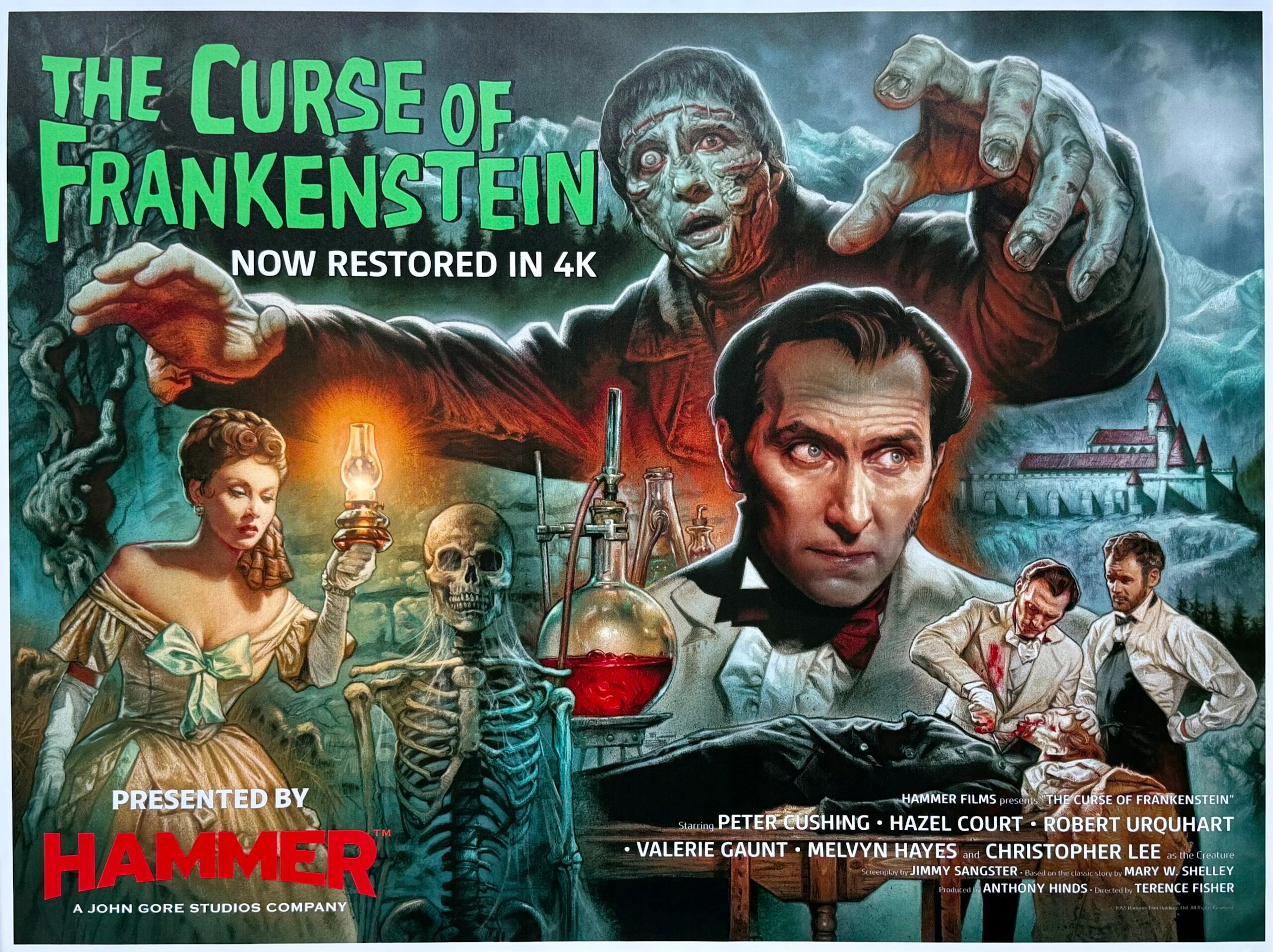 Original Curse of Frankenstein Movie Poster - Peter Cushing