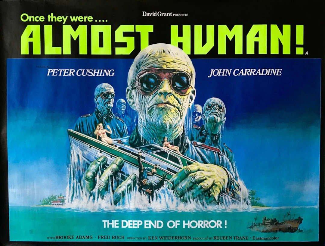 Original Almost Human Movie Poster - Peter Cushing - Horror