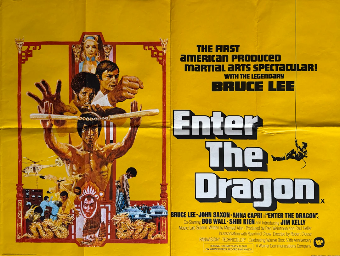 Original Enter the Dragon Movie Poster - Bruce Lee - John Saxon