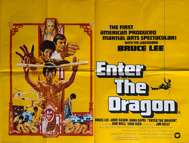 Original Enter the Dragon Movie Poster - Bruce Lee - John Saxon
