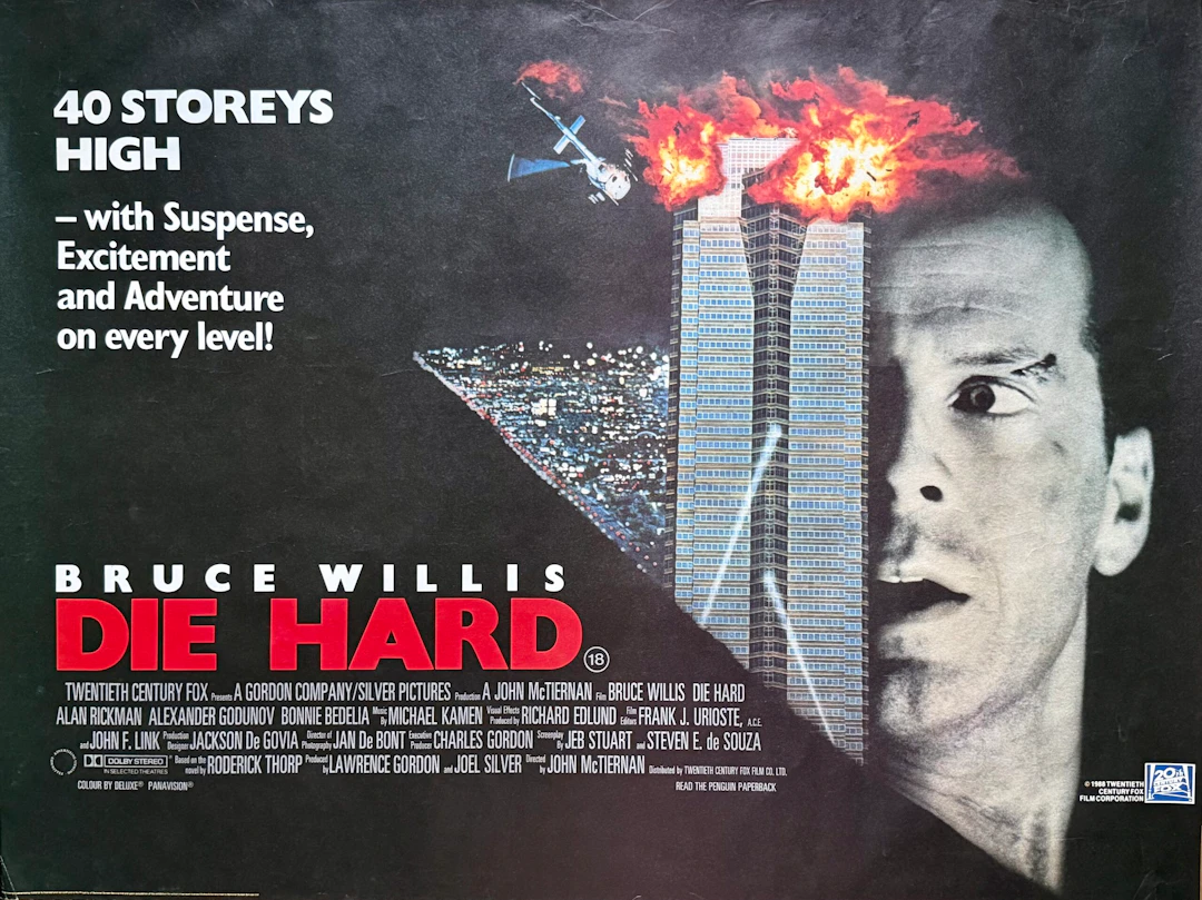 Original Die Hard Movie Poster - Bruce Willis - Alan Rickman