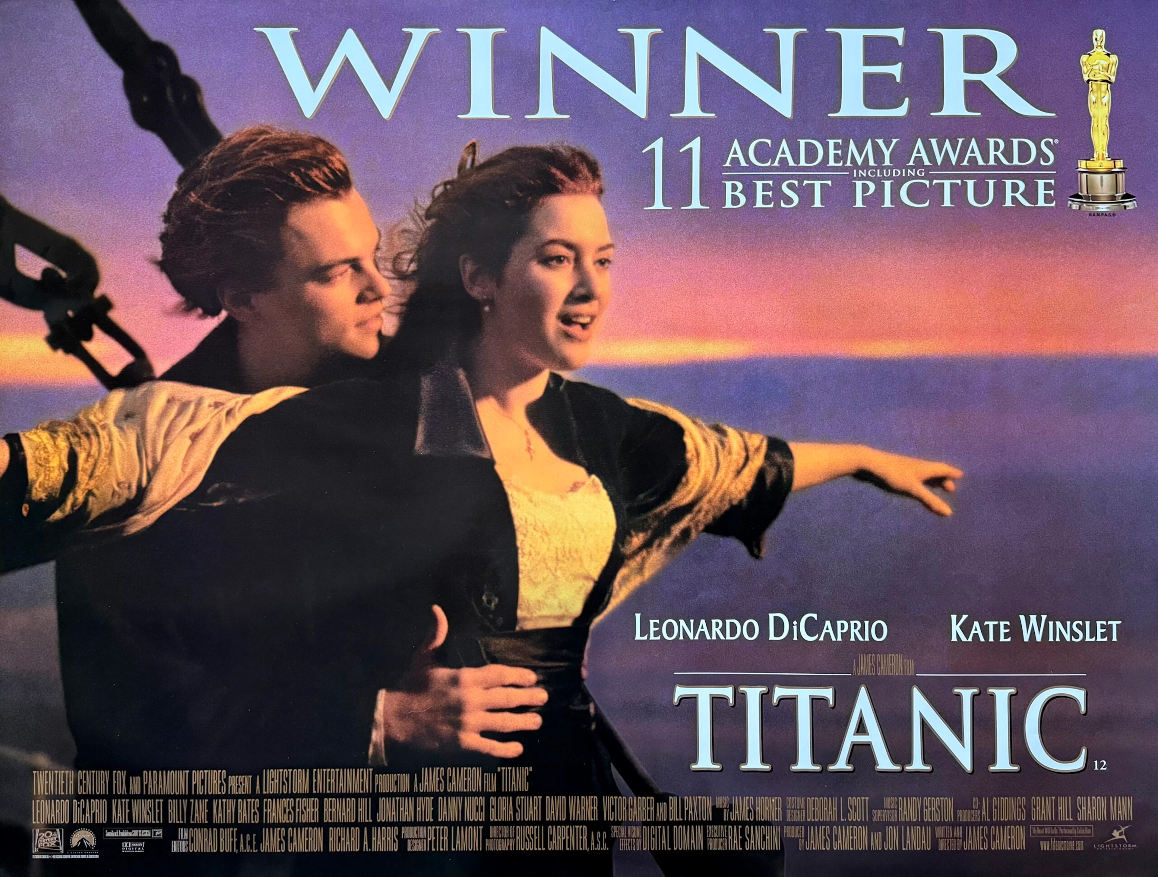 Original Titanic Movie Poster - Leonardo DiCaprio - Kate Winslet