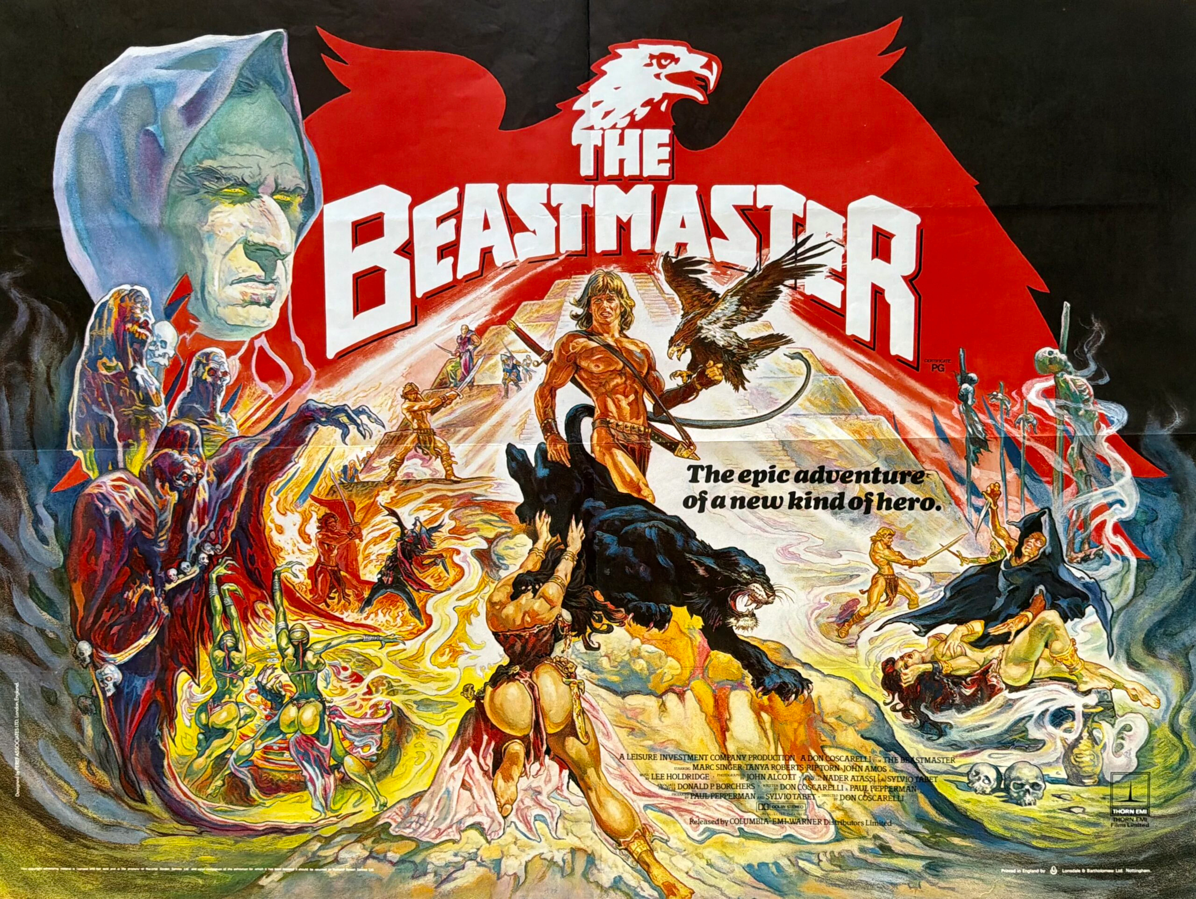 Original Beastmaster Movie Poster - Marc Singer - Tanya Roberts
