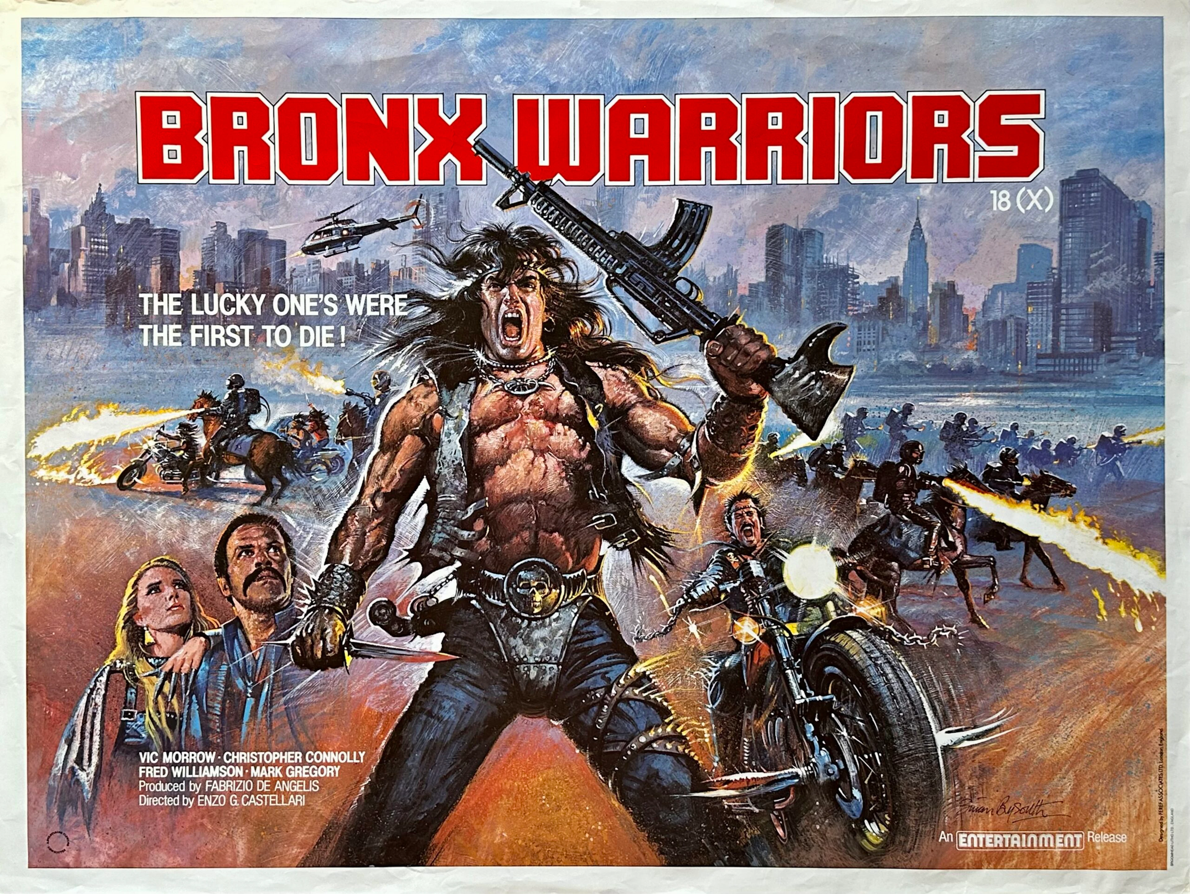 Original Bronx Warriors Movie Poster - Mark Gregory - Vic Morrow