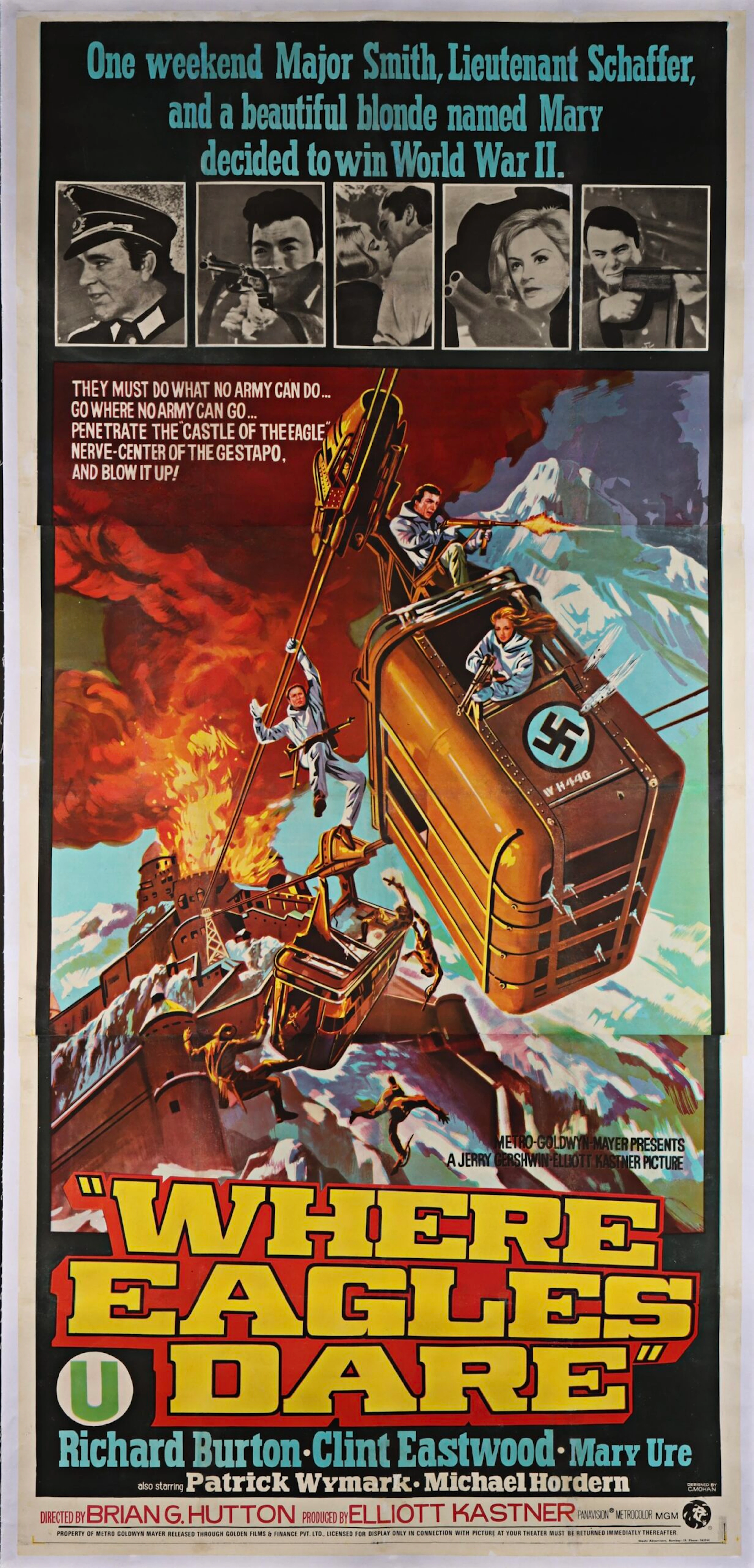 Original Where Eagles Dare Movie Poster - Clint Eastwood