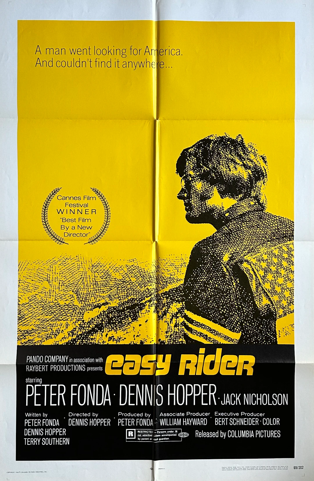 Original Easy Rider Movie Poster - Peter Fonda - Harley Davdison