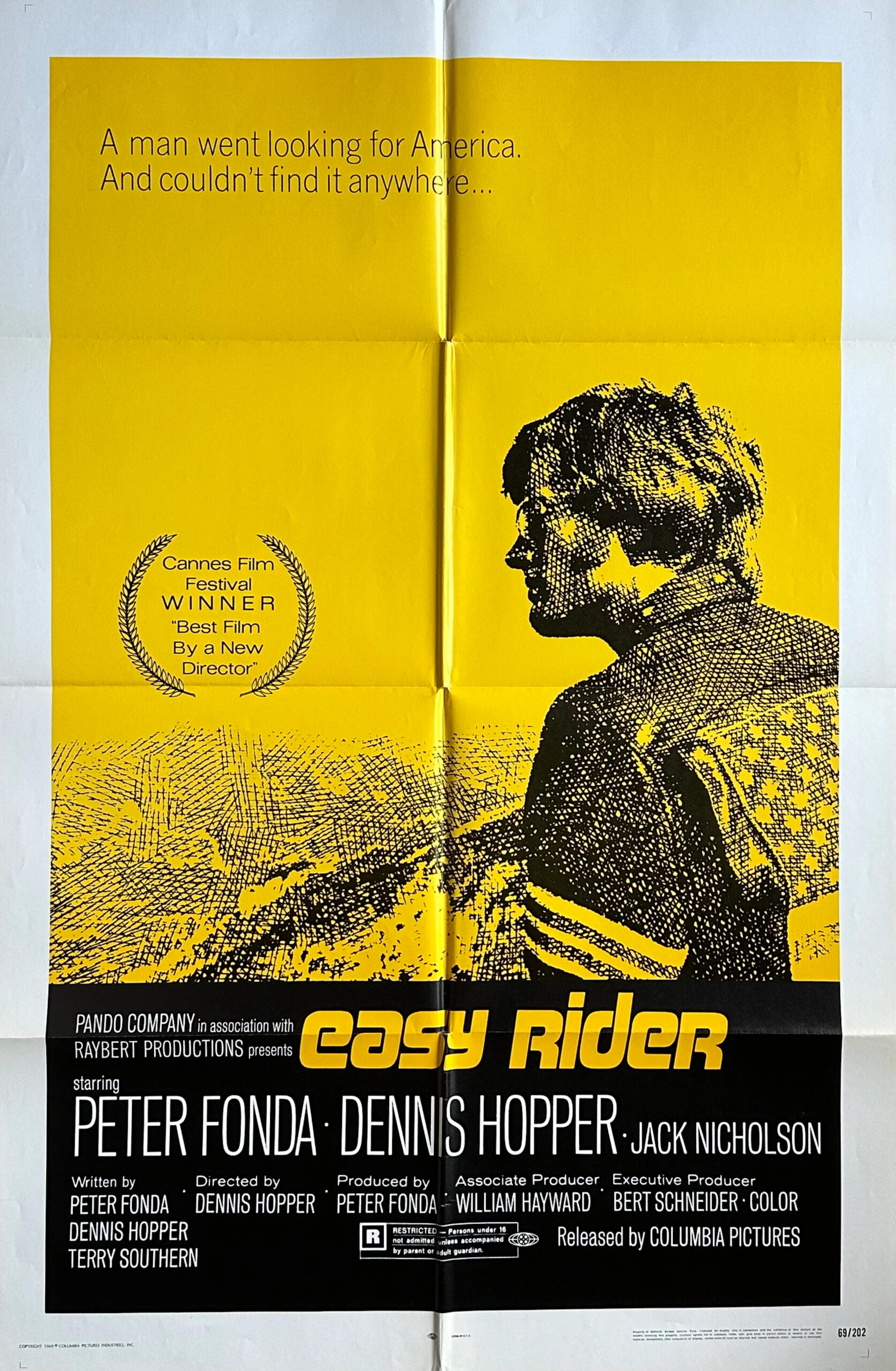 Original Easy Rider Movie Poster - Peter Fonda - Harley Davdison