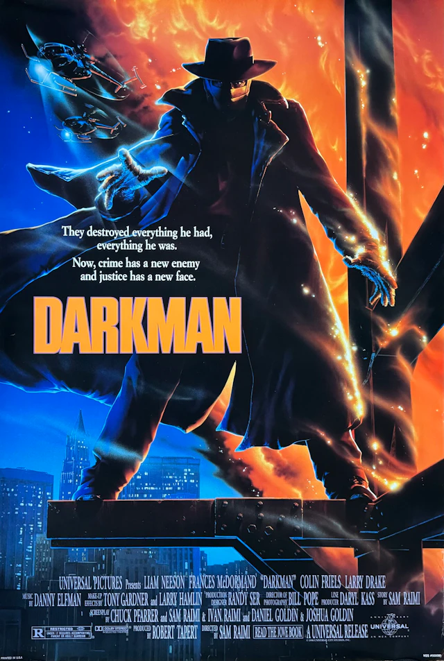 Original Darkman Movie Poster - Liam Neeson - Sam Raimi