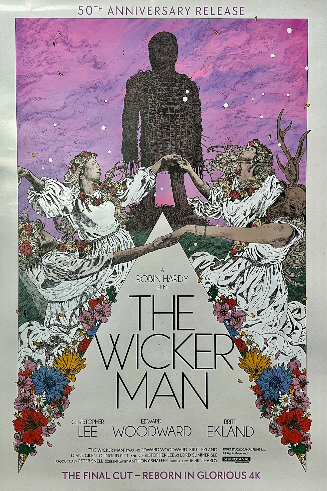 Original The Wicker Man Movie Poster - Christopher Lee - Horror