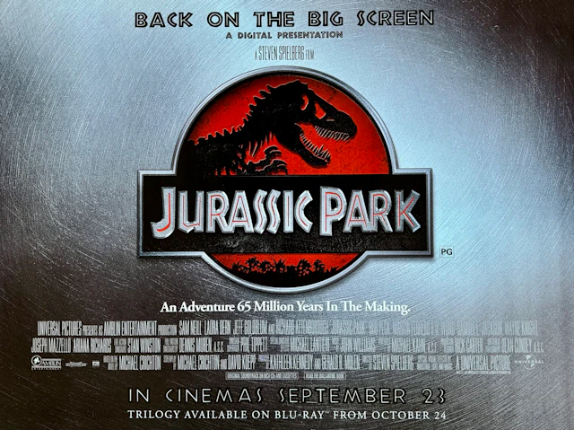 Original Jurassic Park Movie Poster - Steven Spielberg - T-Rex