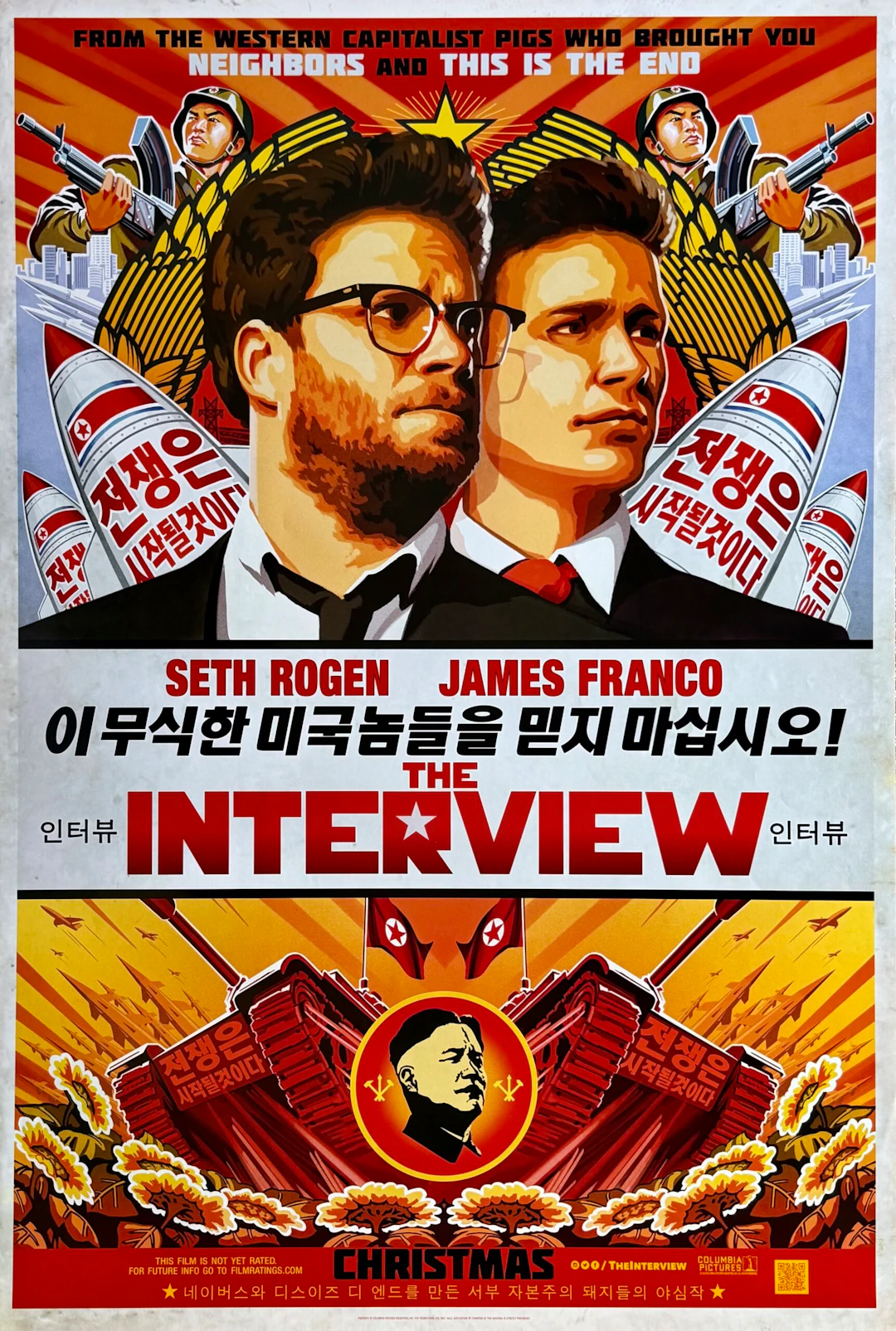 Original The Interview Movie Poster - Seth Rogan - James Franco