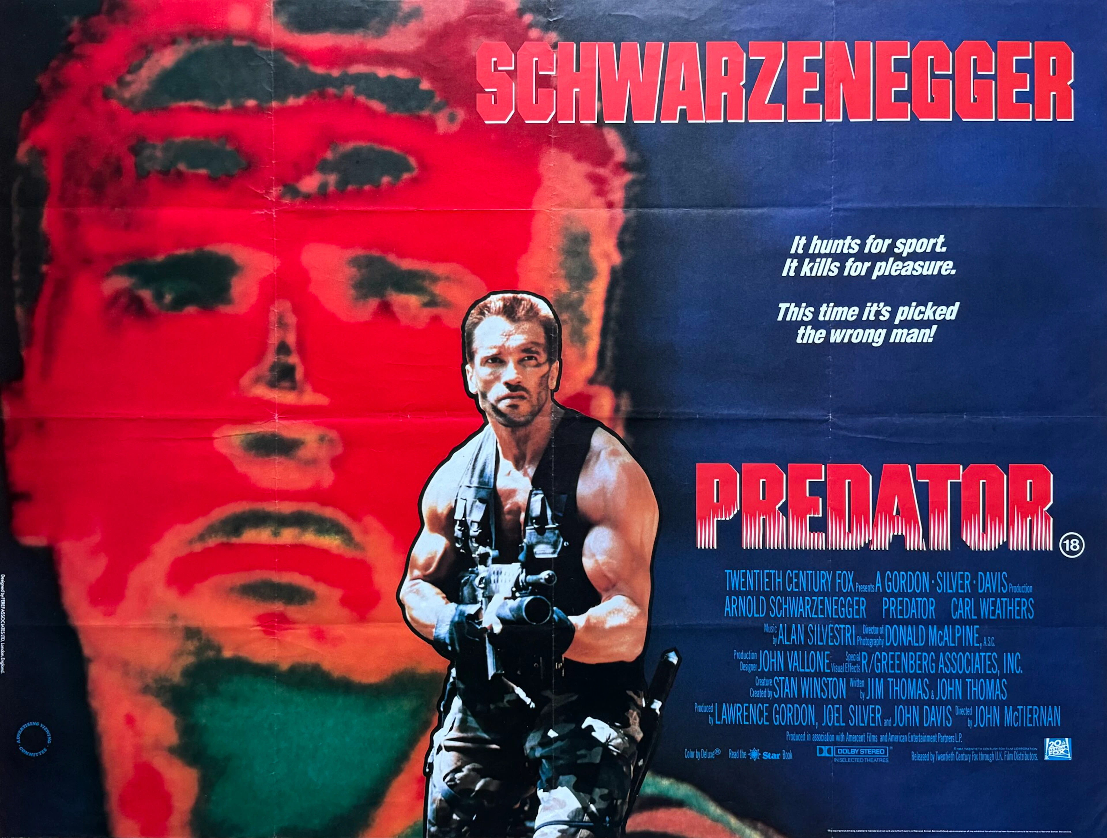 Original Predator Movie Poster - Action - Arnold Schwarzenegger