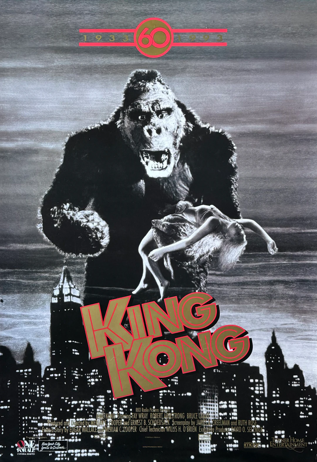 Original King Kong Movie Poster - 60th Anniversary - Fay Wray