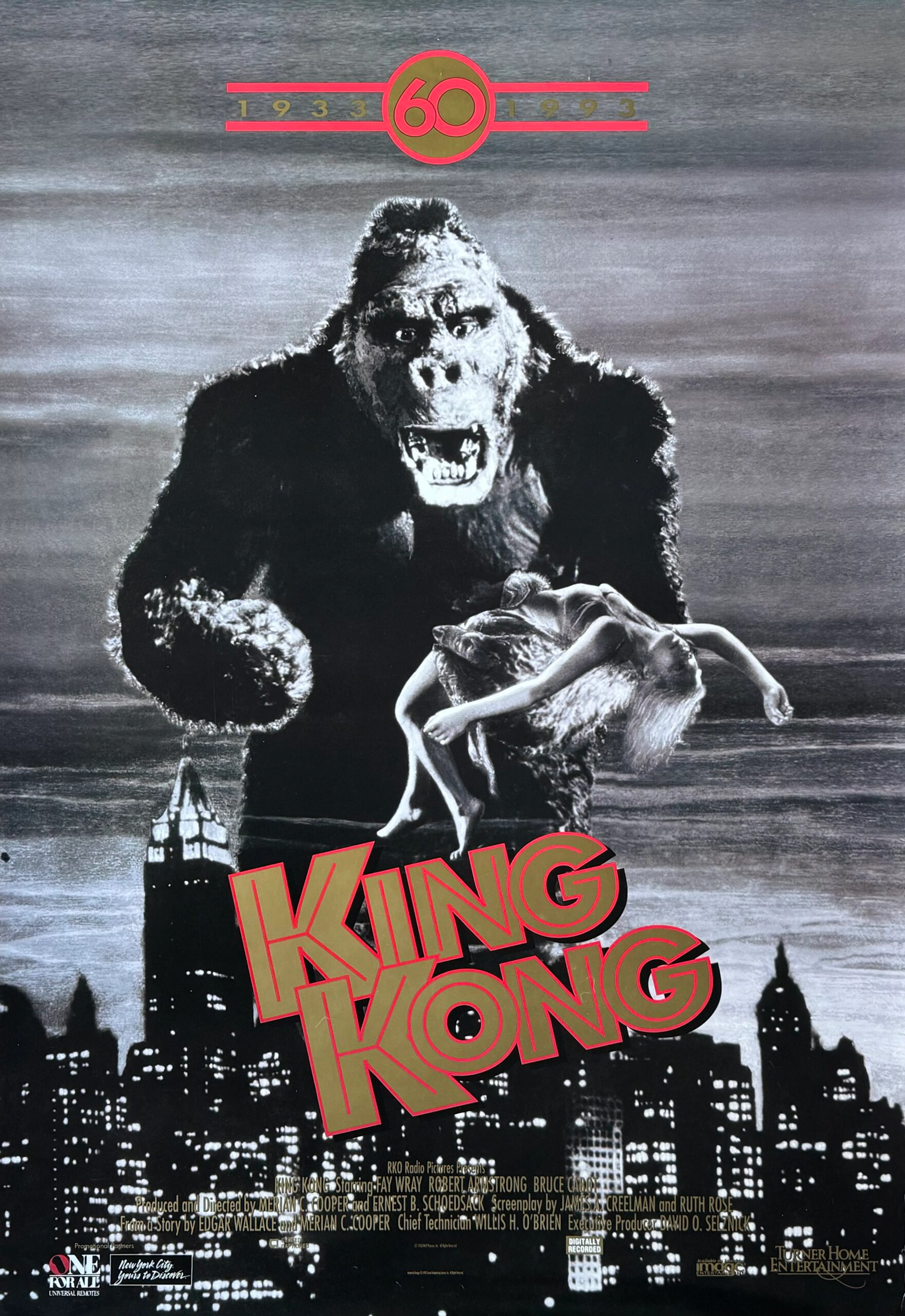 Original King Kong Movie Poster - 60th Anniversary - Fay Wray