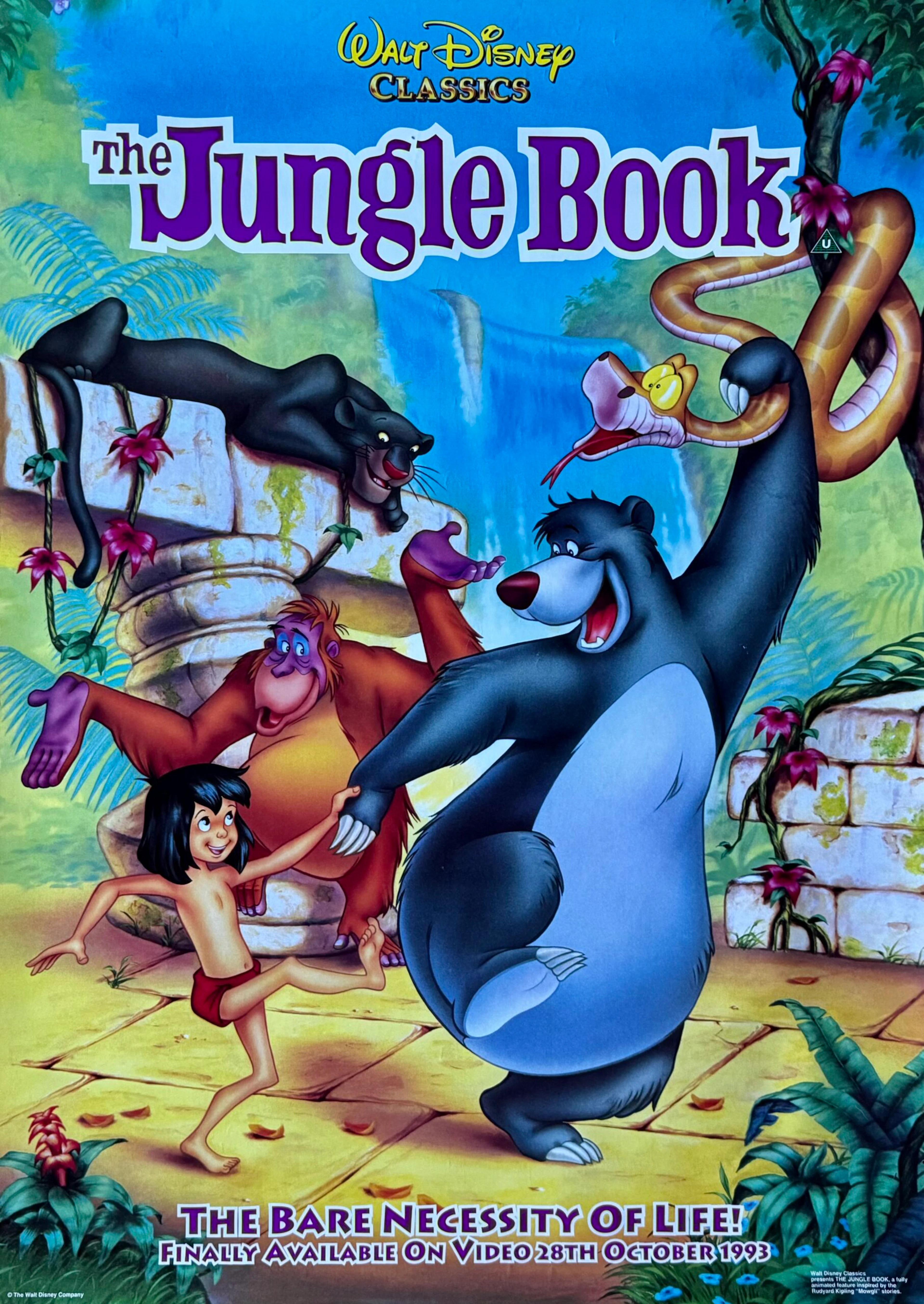 The Jungle Book Video Movie Poster - Walt Disney - Baloo