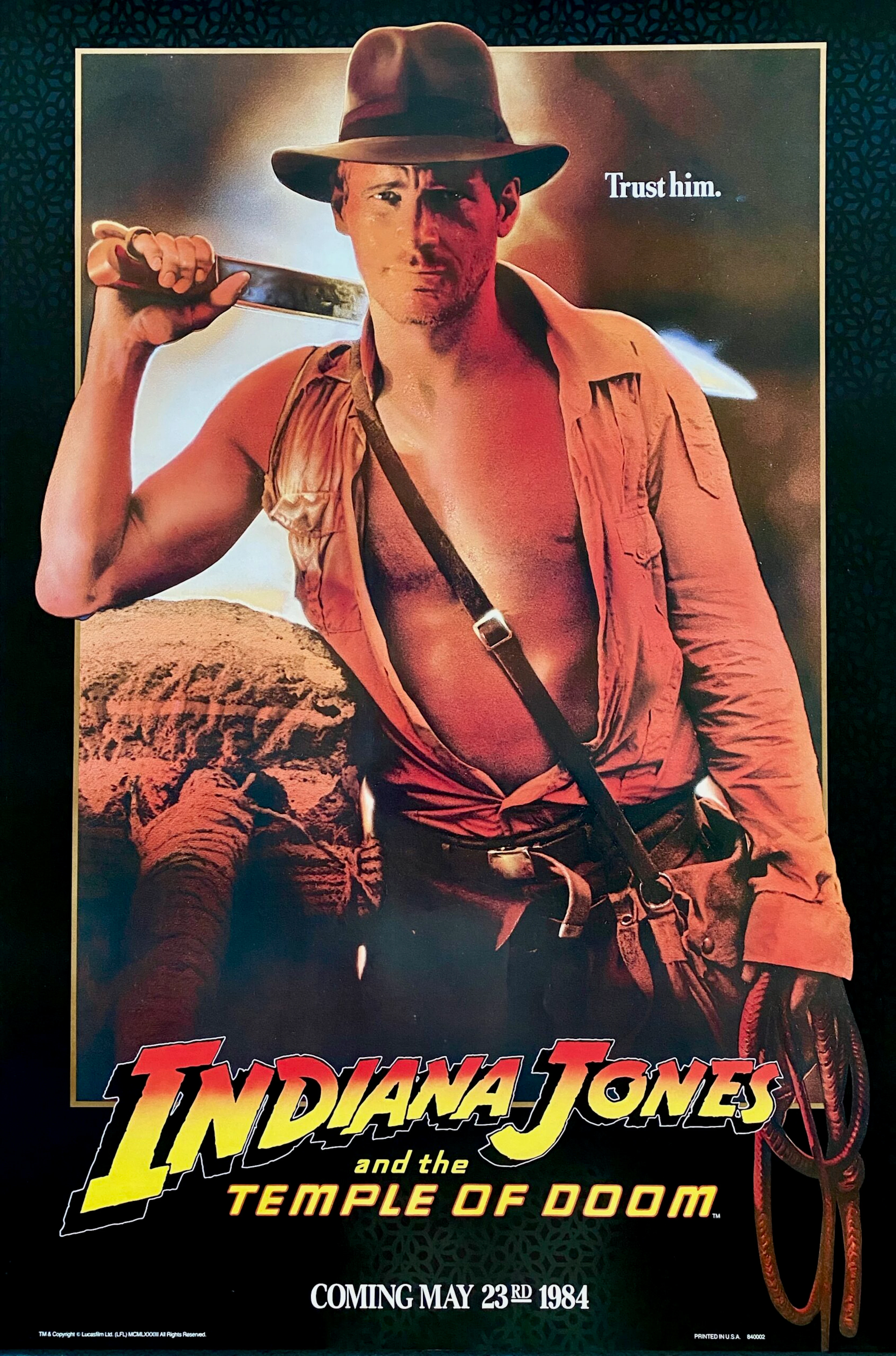 Original Indiana Jones and the Temple of Doom Movie Poster - Adventure
