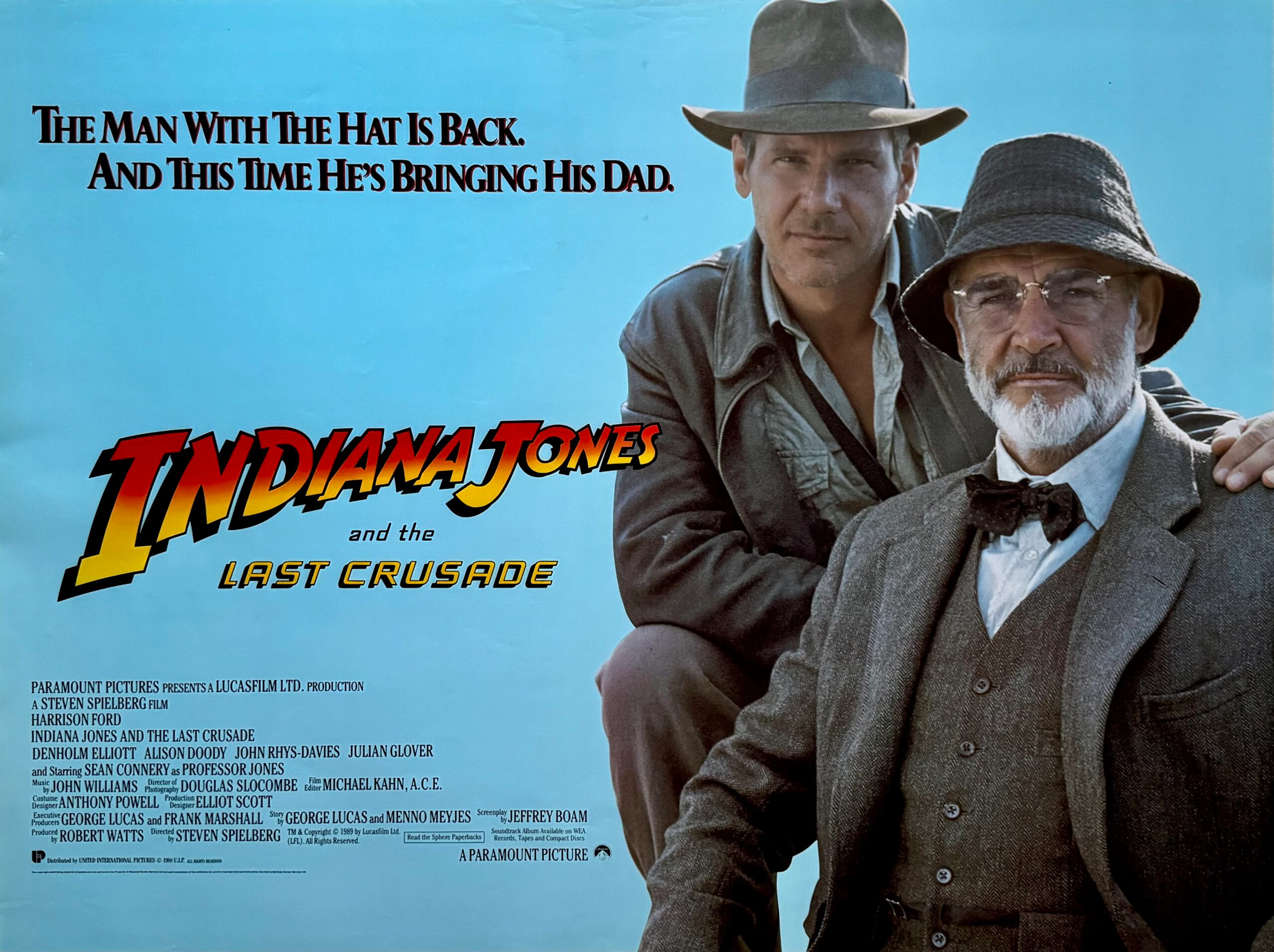 Original Indiana Jones and the Last Crusade Movie Poster
