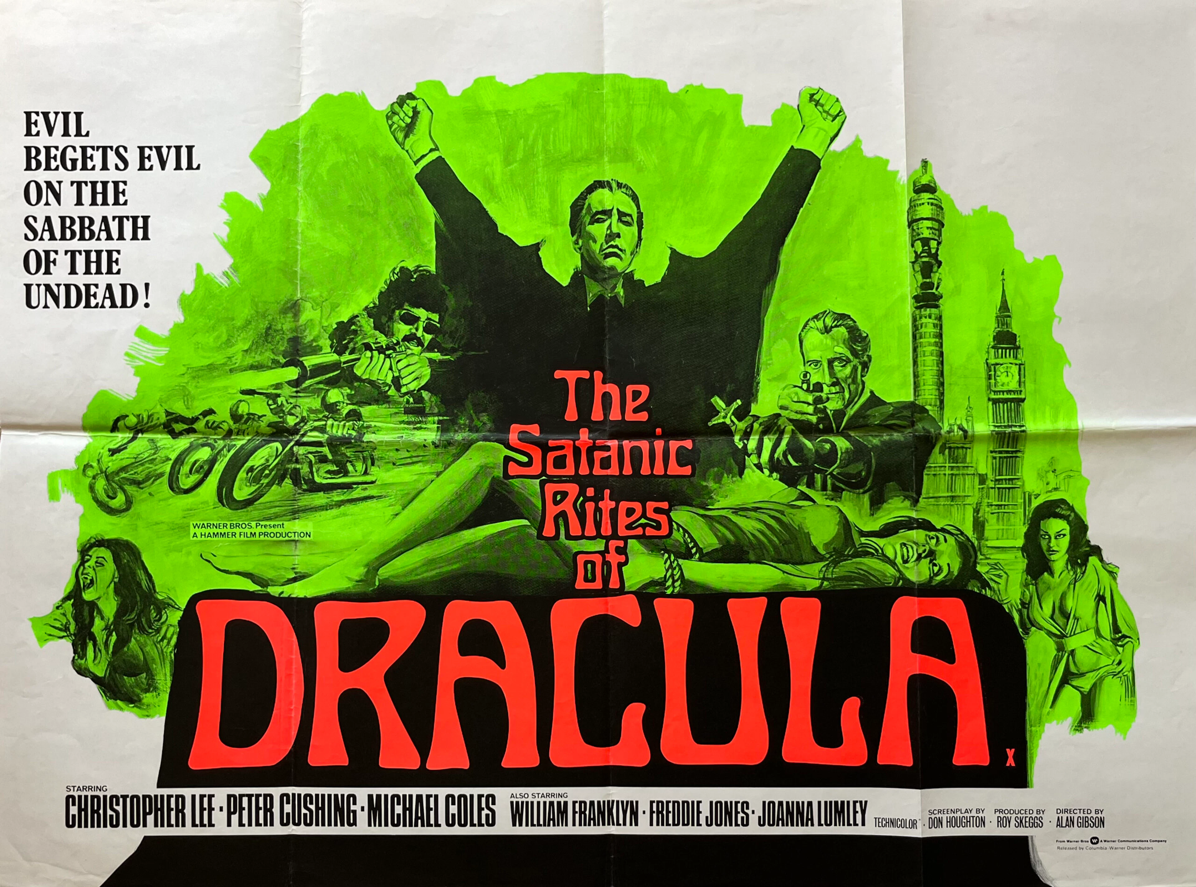 Satanic Rites of Dracula Movie Poster - Vintage Film Posters