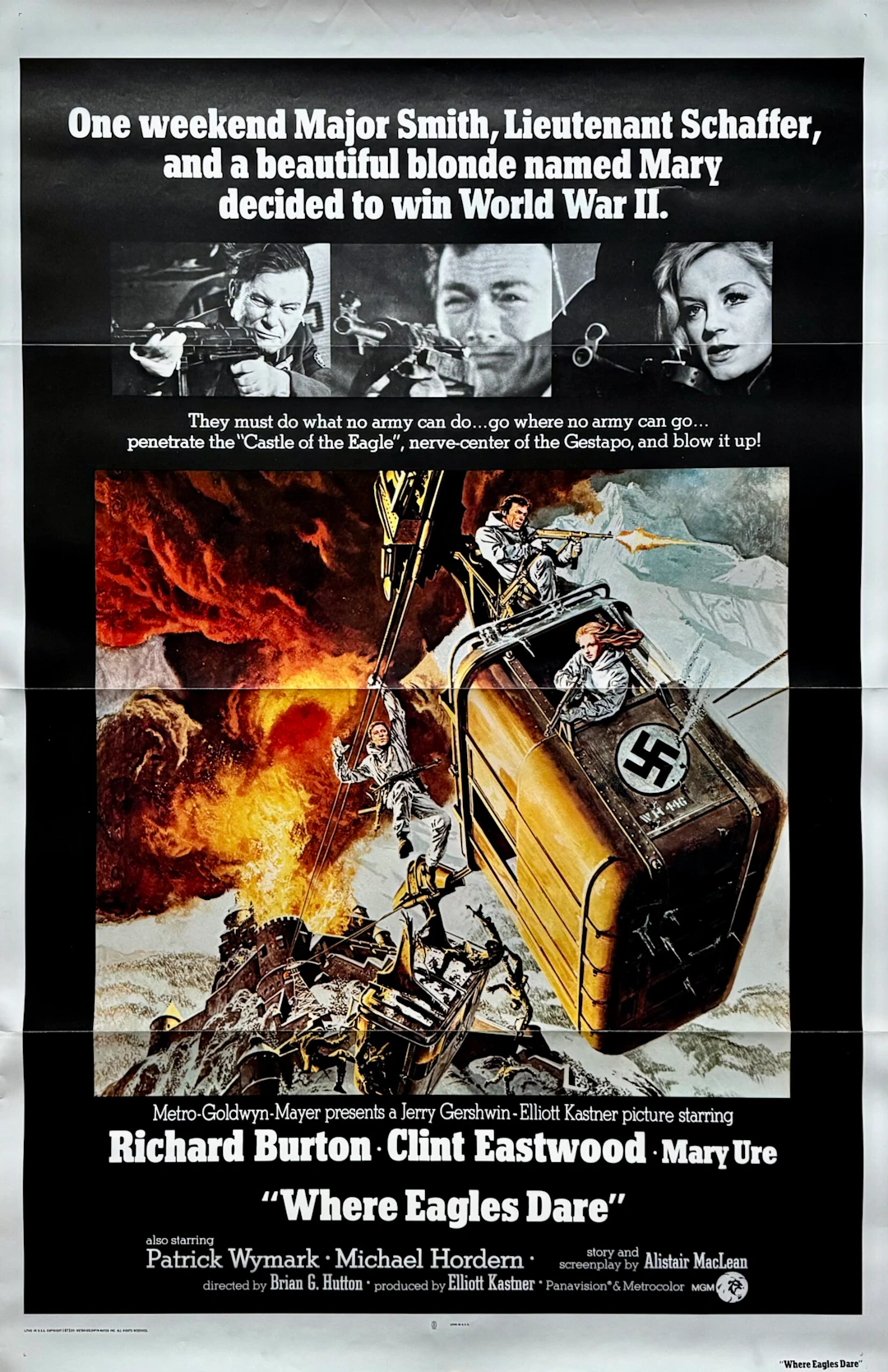 Original Where Eagles Dare Movie Poster - Clint Eastwood