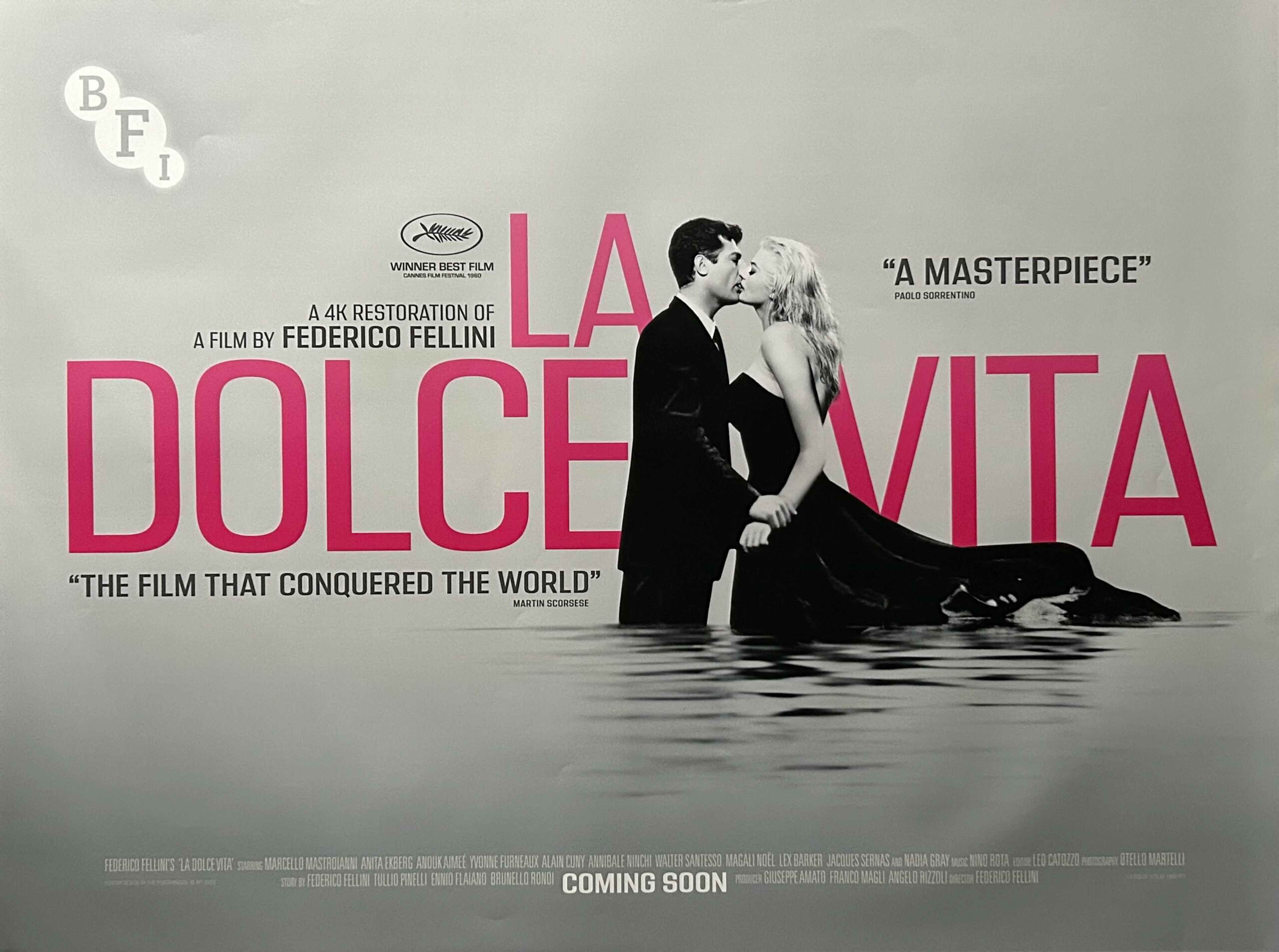 Original La Dolce Vita Movie Poster - BFI - Federico Fellini - Rome