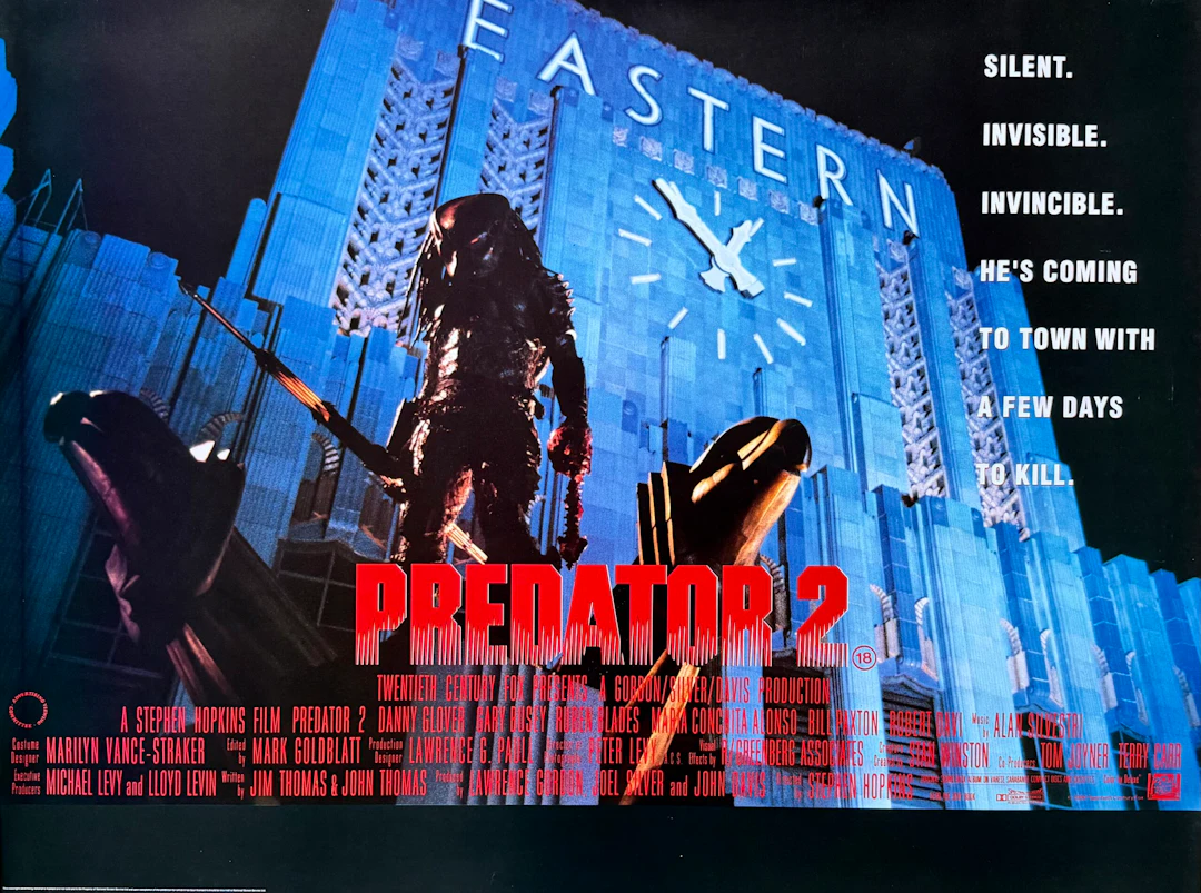 Original Predator 2 Movie Poster - Danny Glover - Bill Paxton