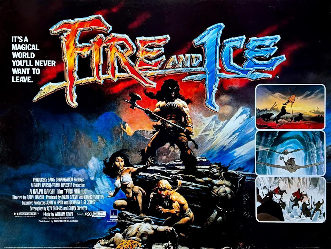 Original Fire and Ice Movie Poster - Ralph Bakshi - Frank Frazetta