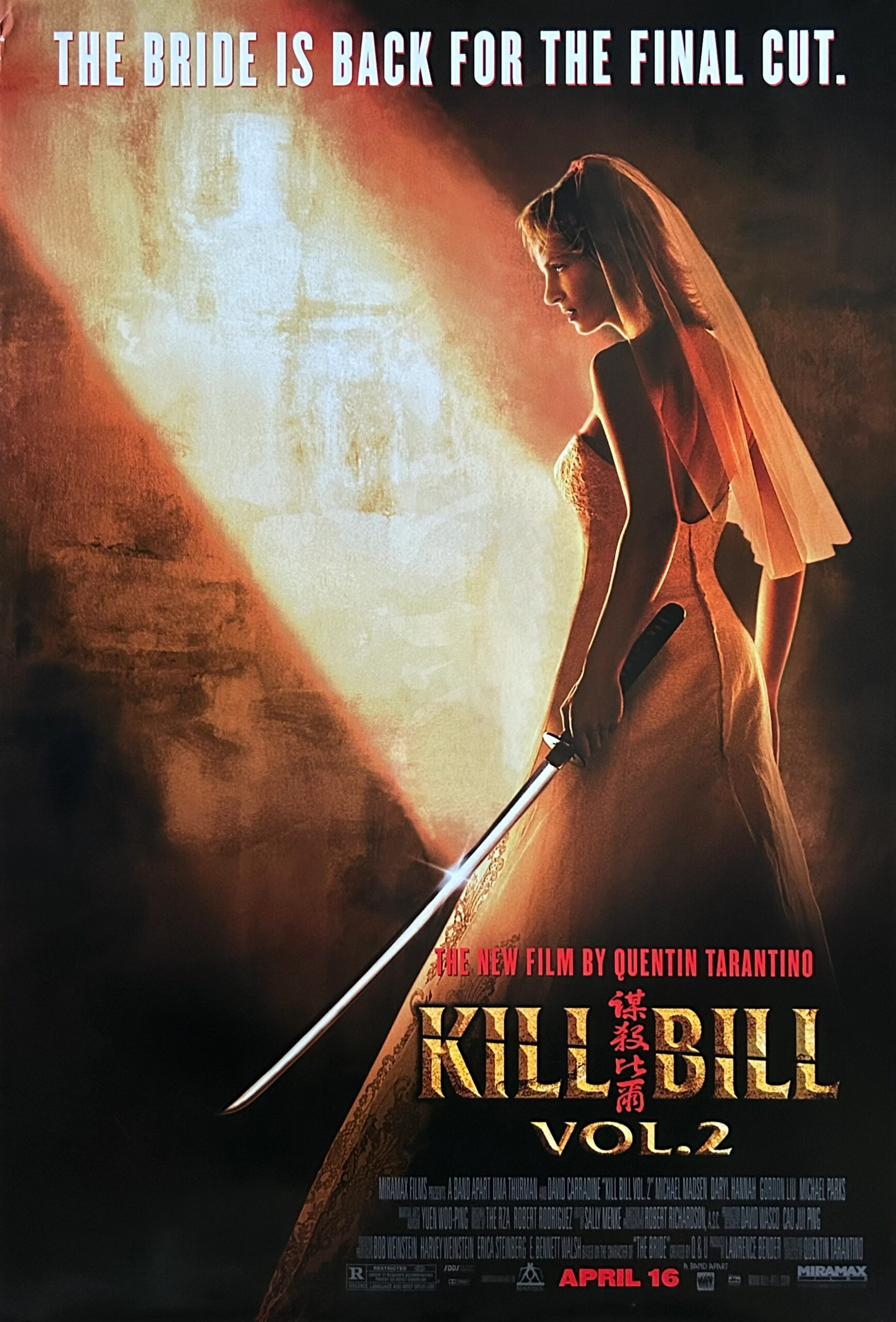 Original Kill Bill: Volume 2 Movie Poster - Quentin Tarantino - Martial Arts