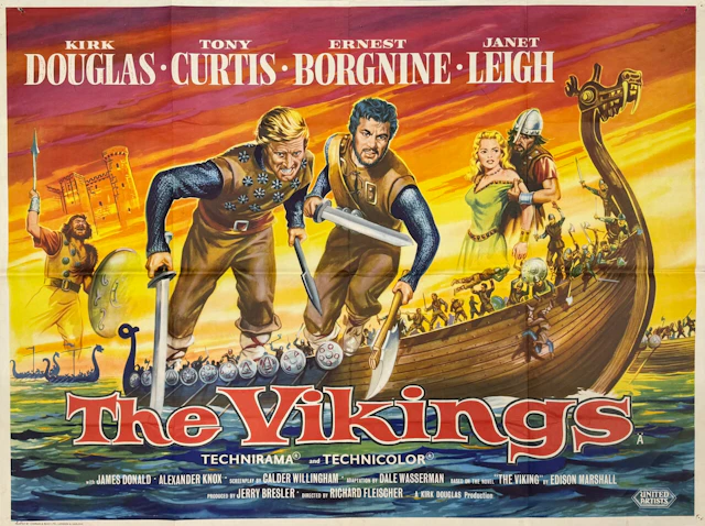 Original The Vikings Movie Poster - Kirk Douglas - Tony Curtis