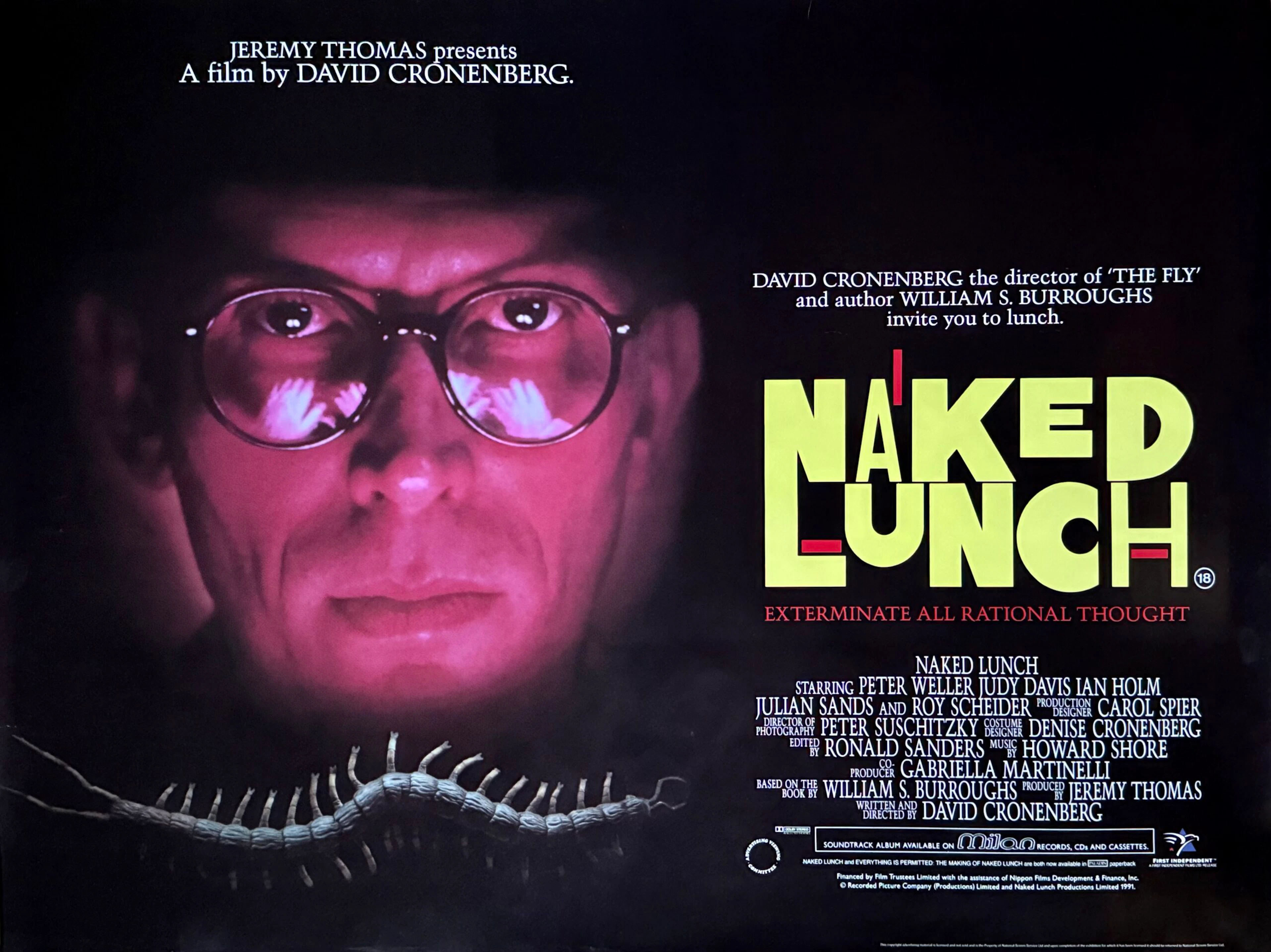 Original Naked Lunch Movie Poster - David Cronenberg - Mystery
