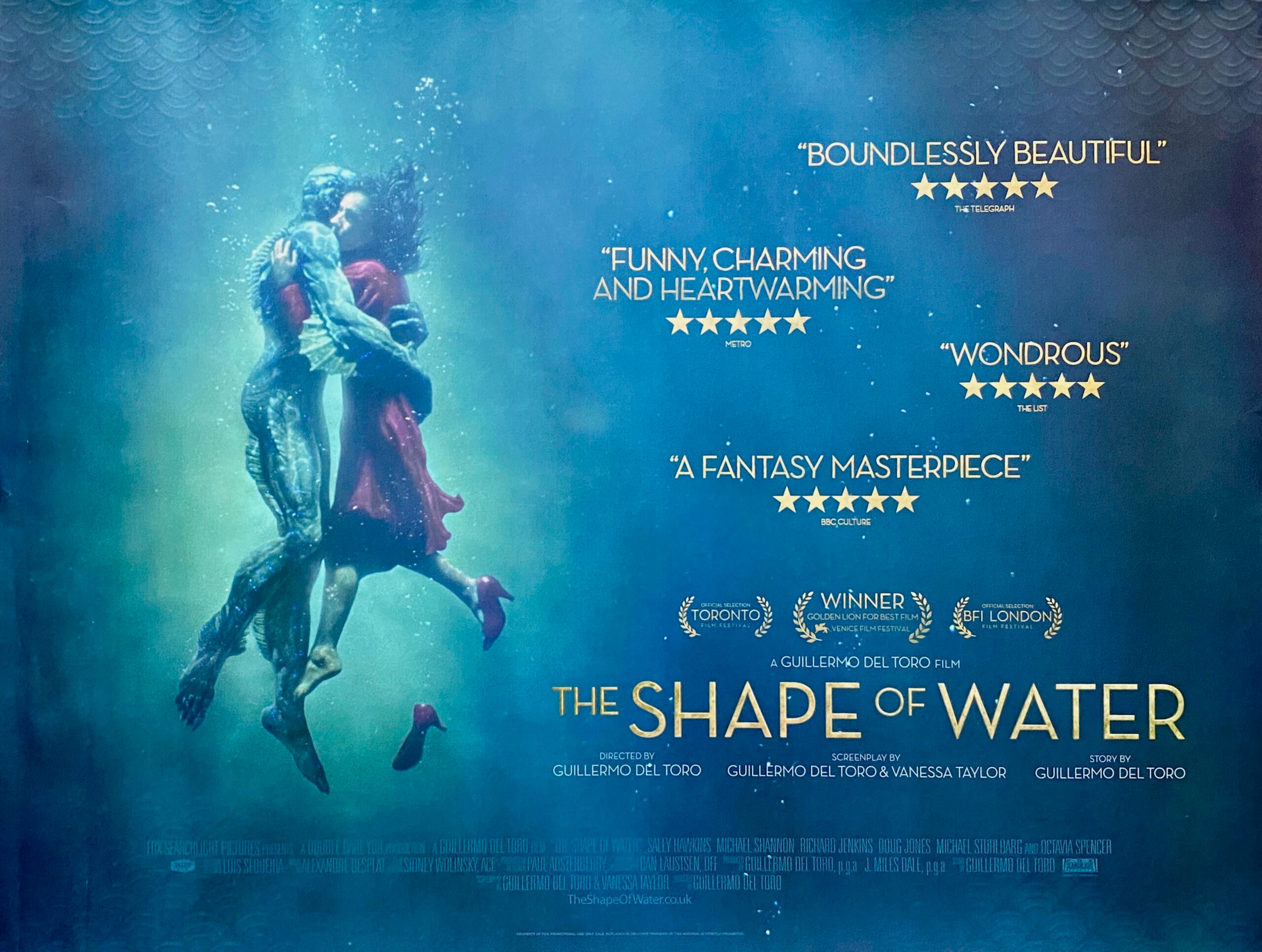 The Shape of Water Movie Poster - Guillermo Del Toro - Sci Fi - Romance