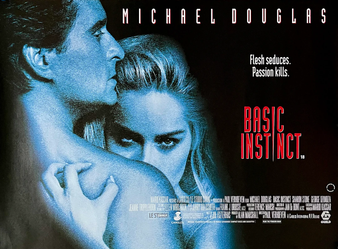 Original Basic Instinct Movie Poster - Sharon Stone - Michael Douglas