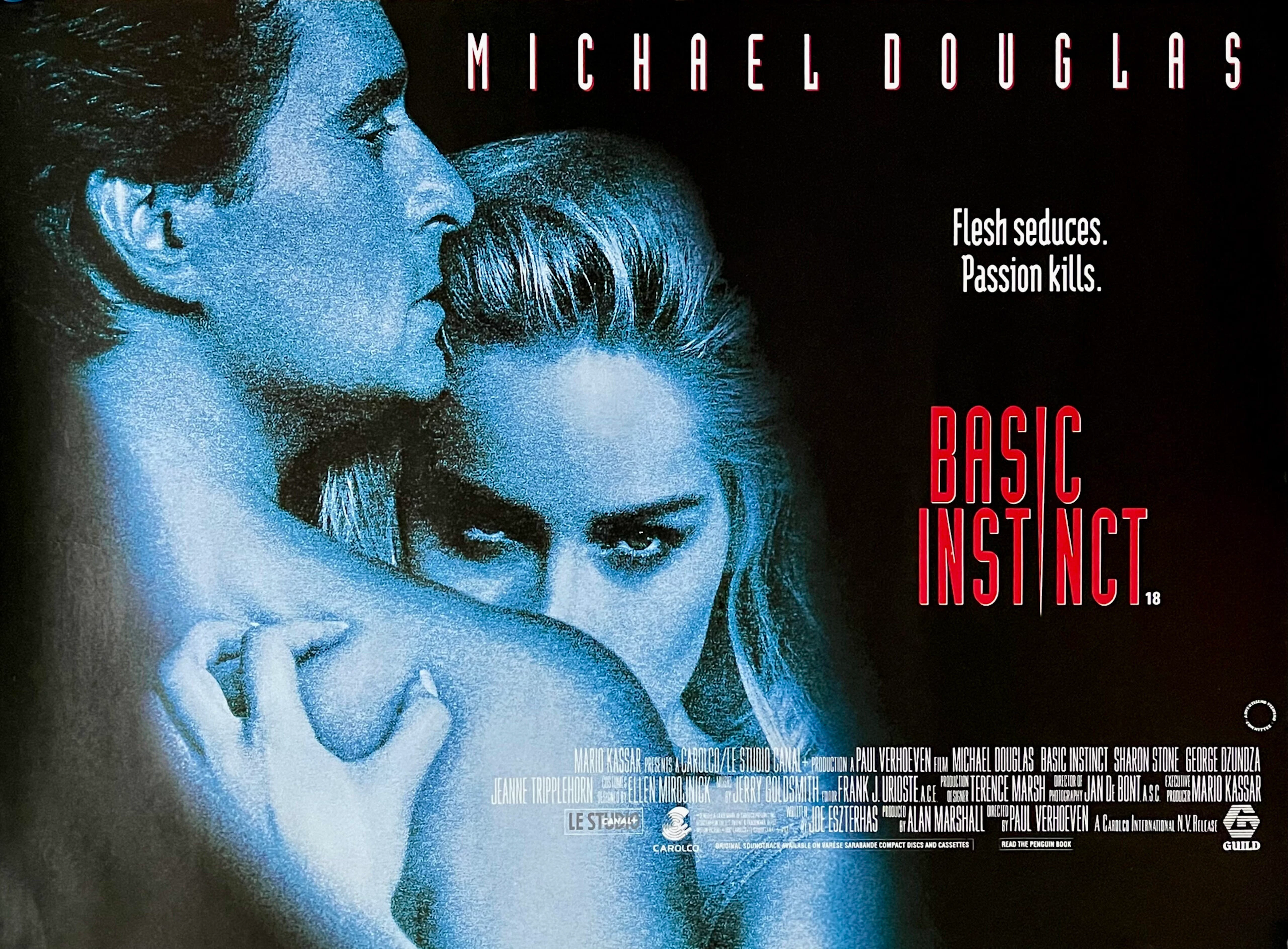 Original Basic Instinct Movie Poster - Sharon Stone - Michael Douglas