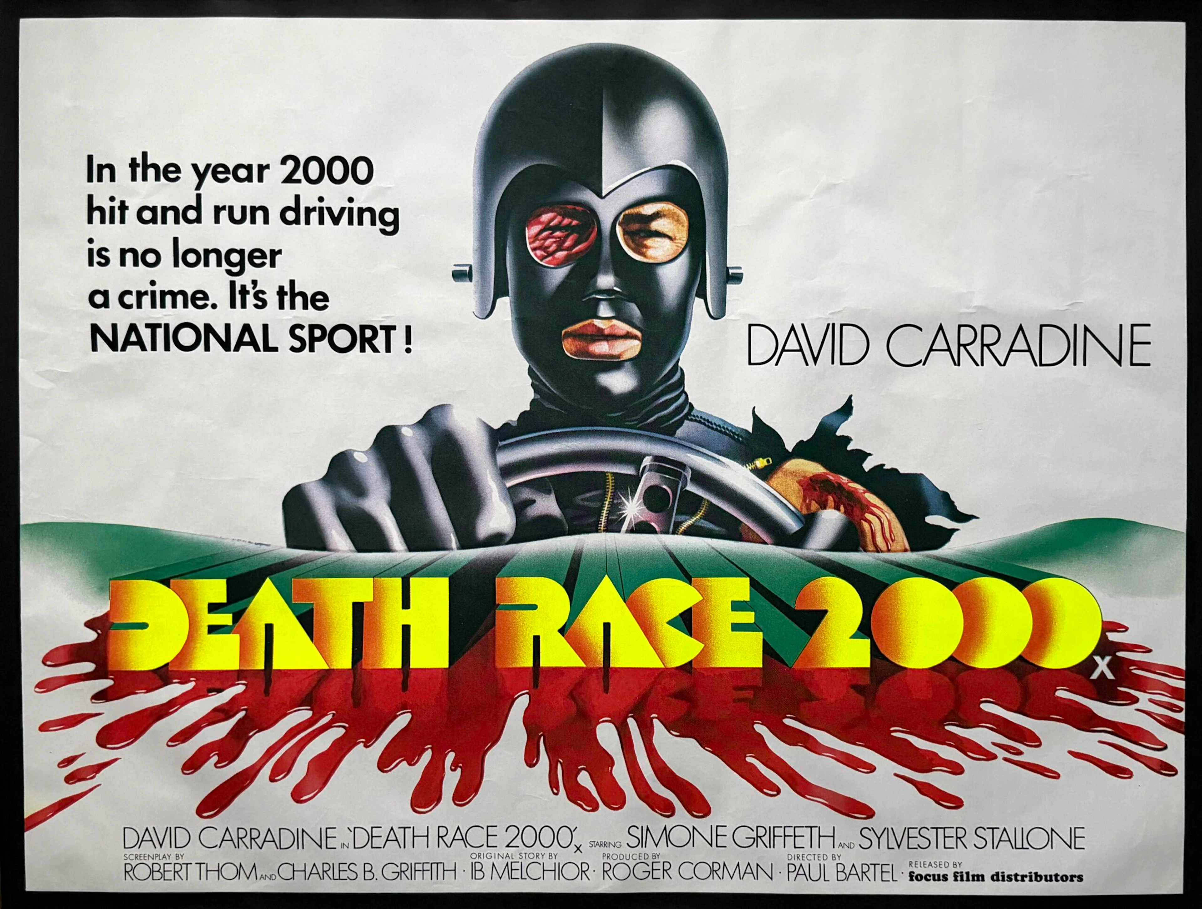 Original Death Race 2000 Movie Poster - David Carradine